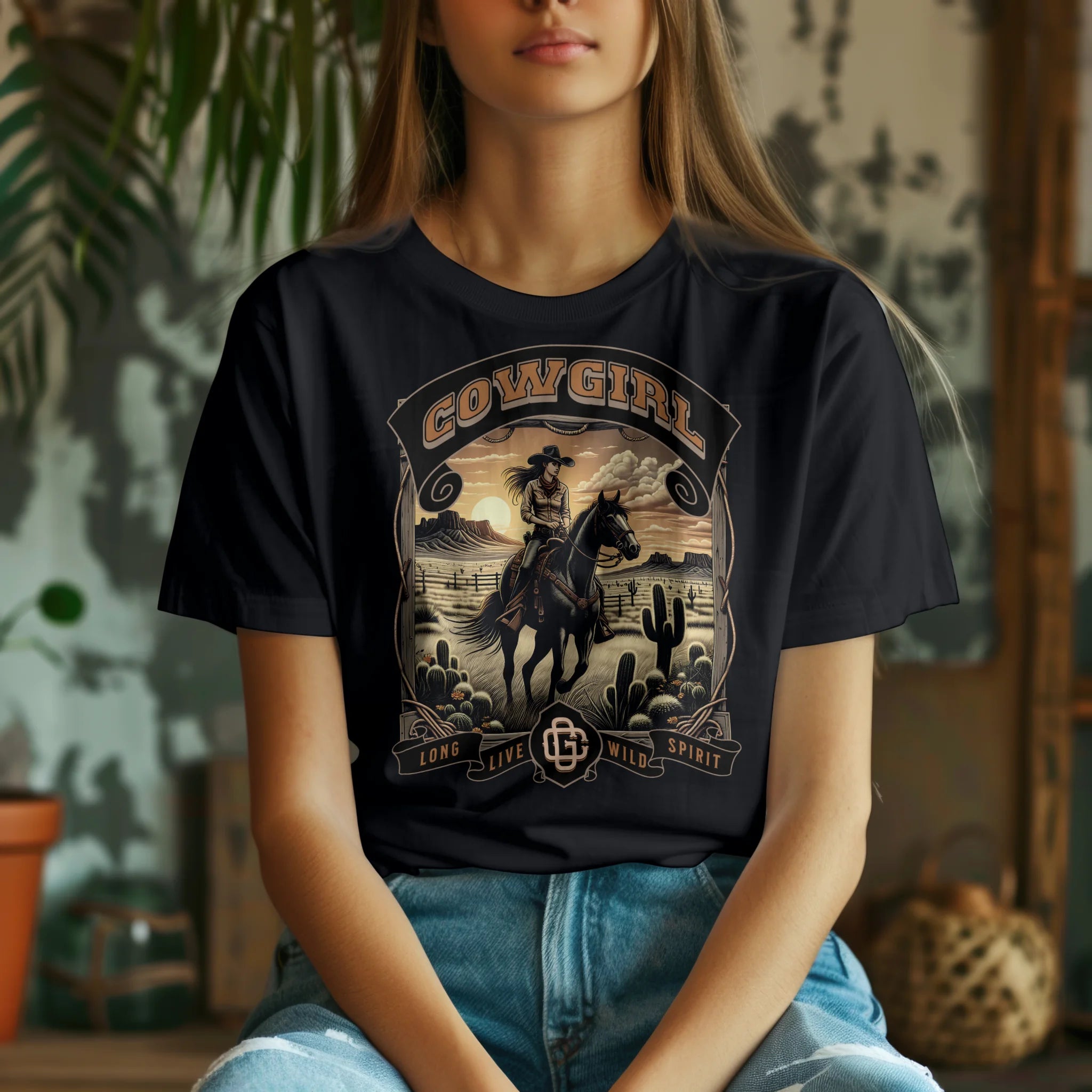 Tričko western cow girl