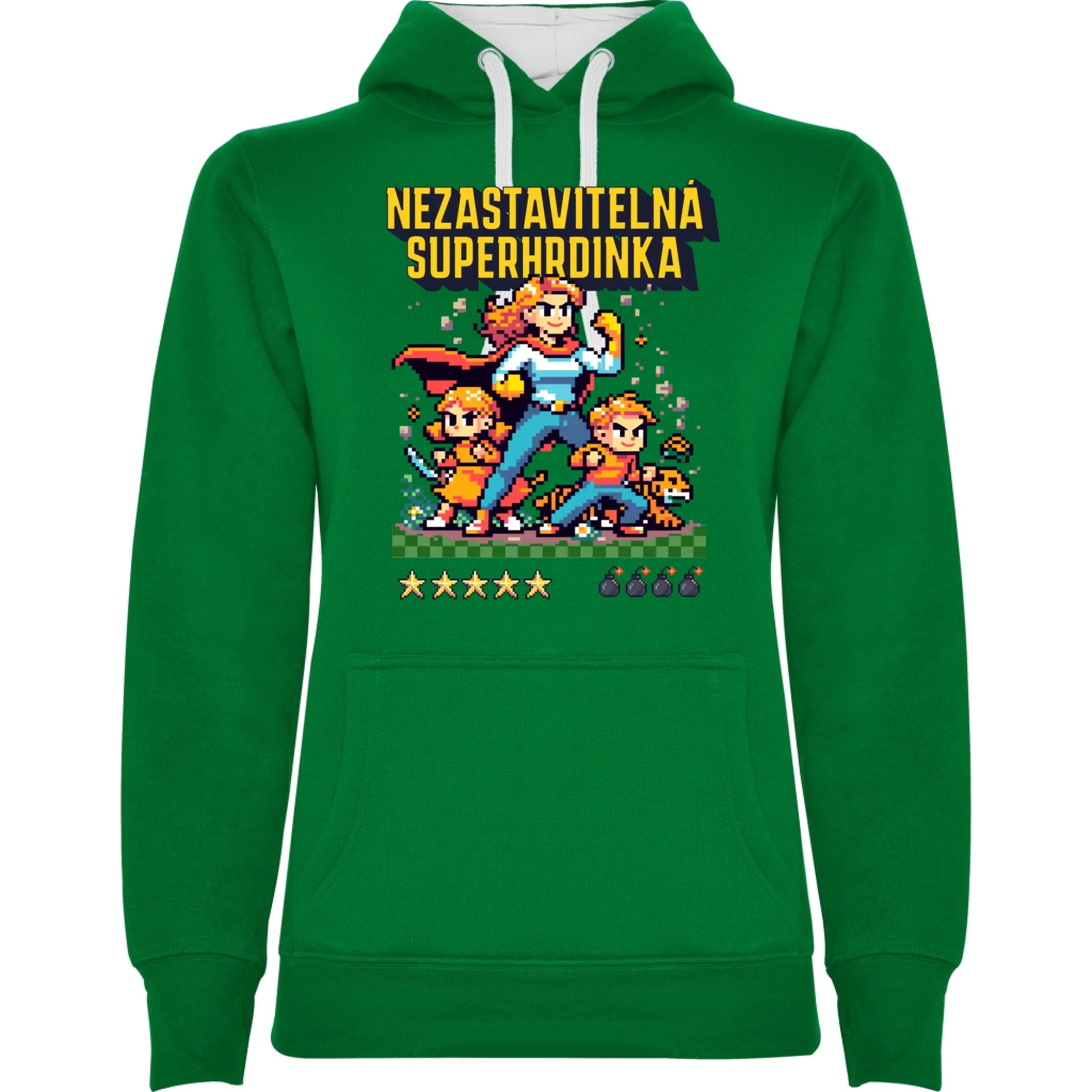 sytě zelená bílá