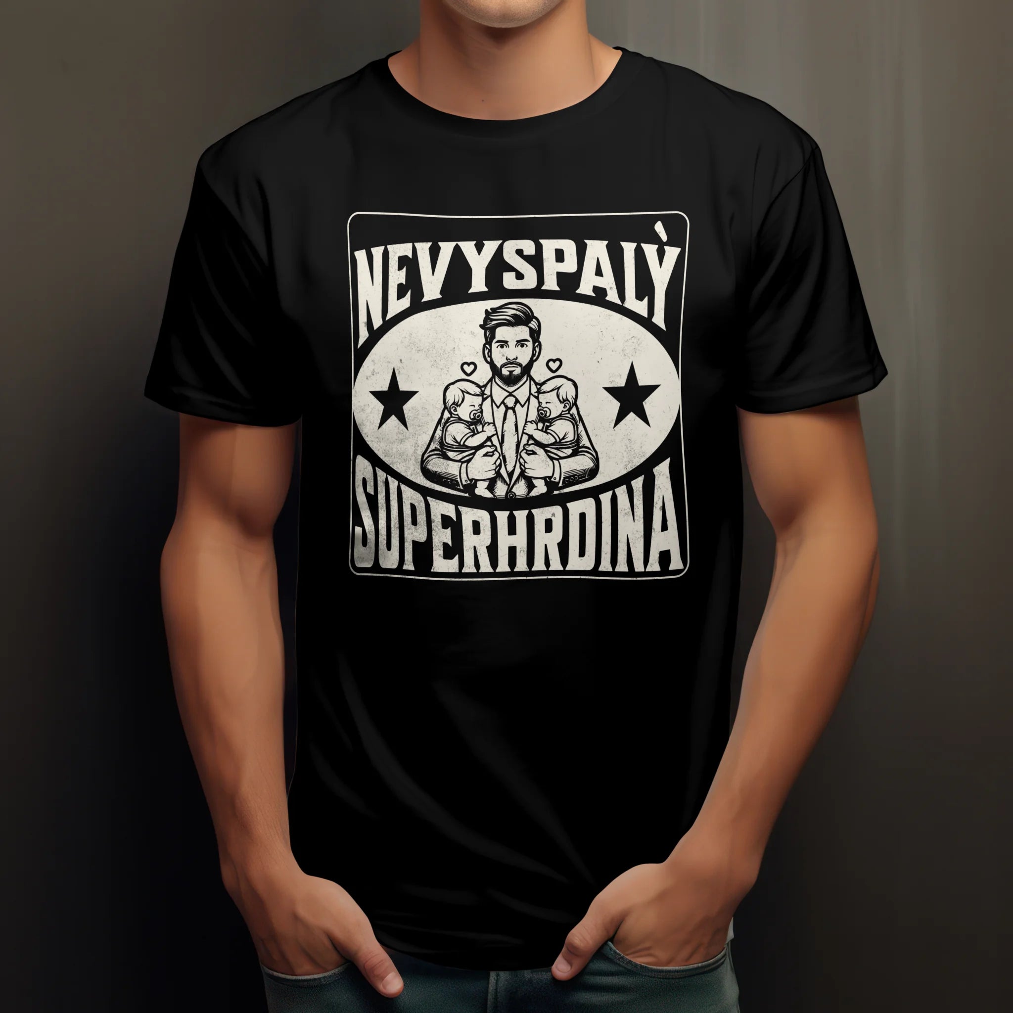 Tričko nej táta nevyspalý superhrdina