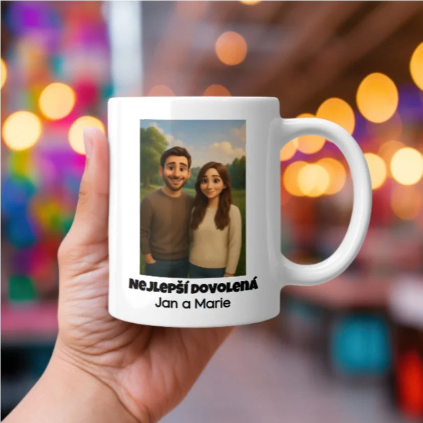 hrníček s vaší fotkou upravenou pomocí AI