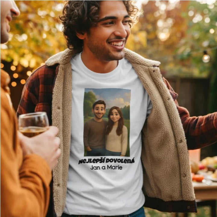 tričko s fotkou upravenou pomocí AI