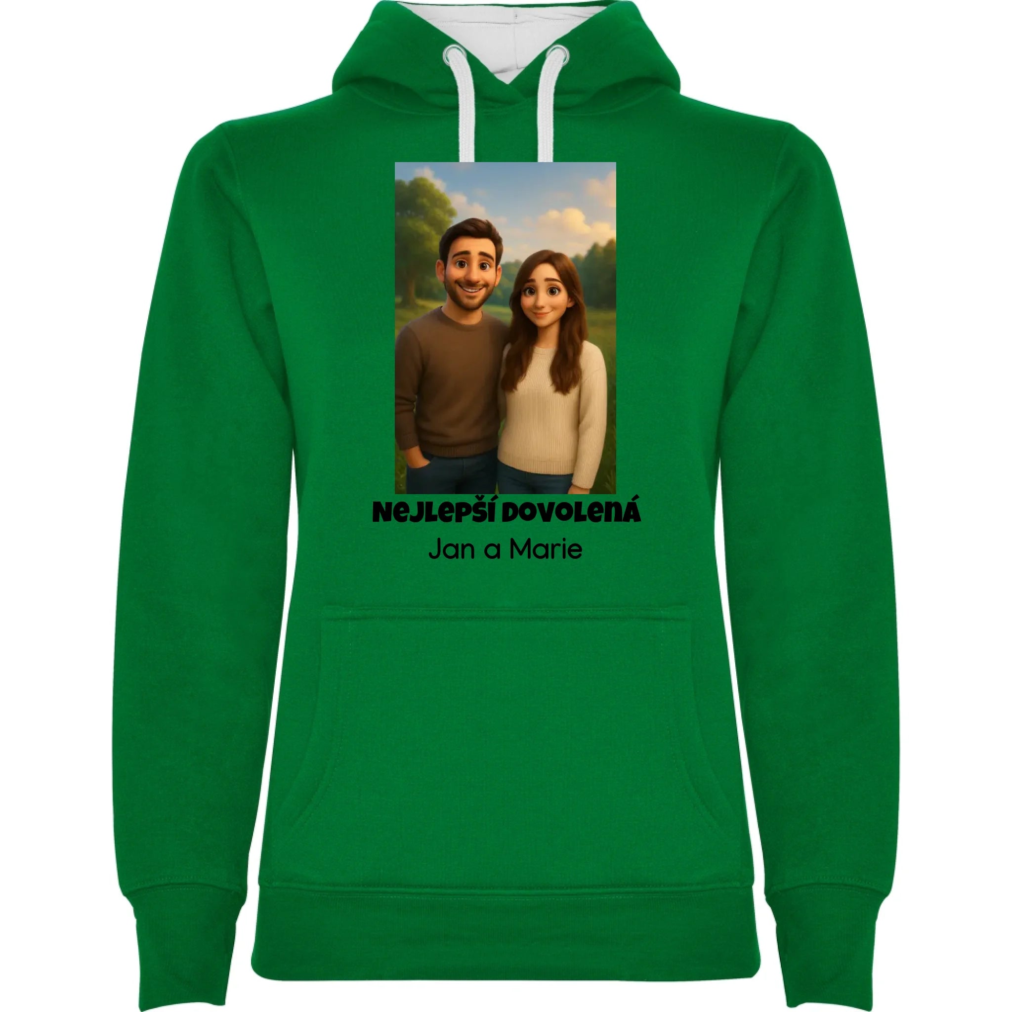 sytě zelená bílá