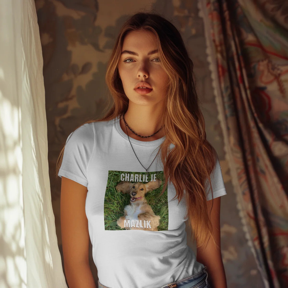 vlastní potisk na dámské tričko