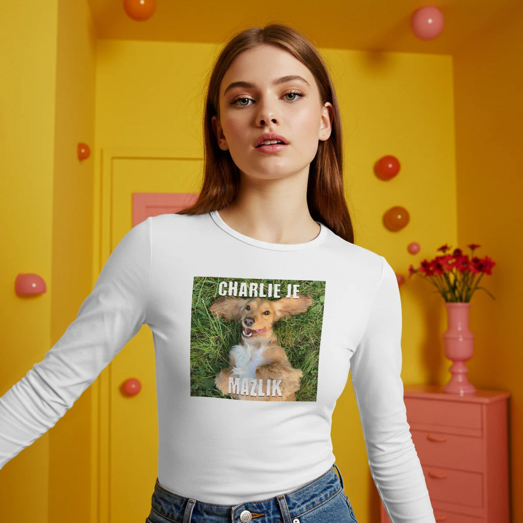 dámské tričko s dlouhým rukávem s vlastním potiskem