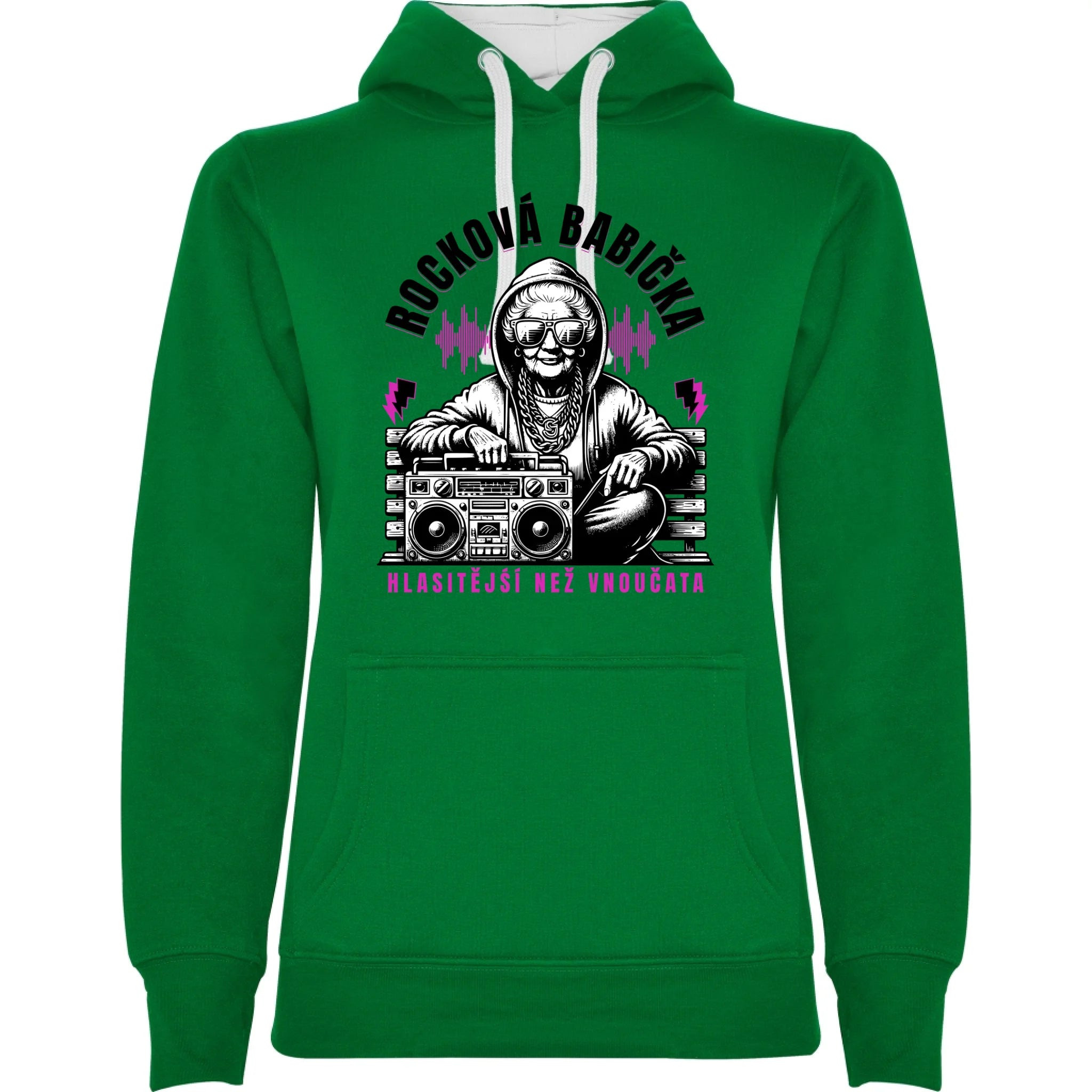 sytě zelená bílá