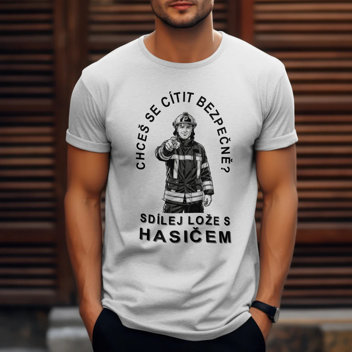 Originální tričko s motivem hasiči.