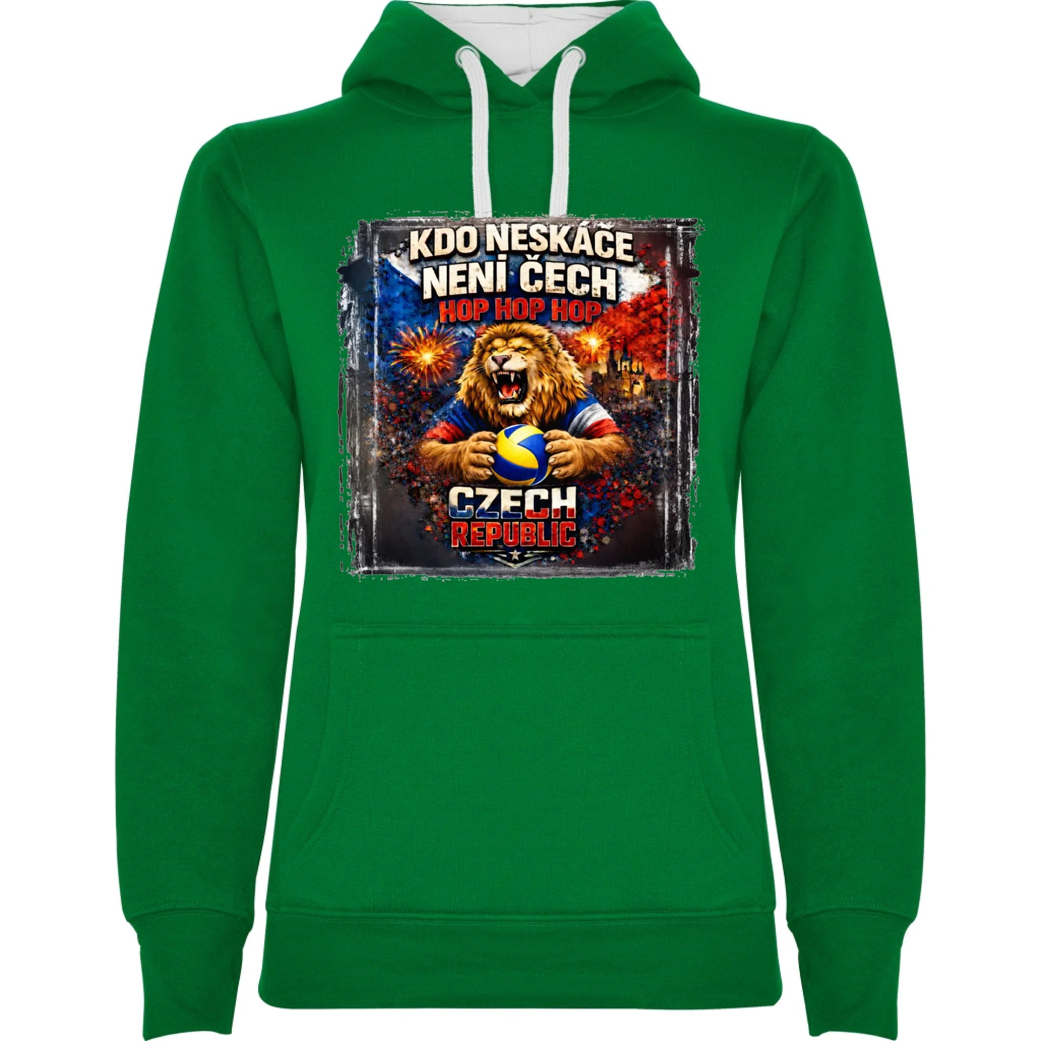 sytě zelená bílá