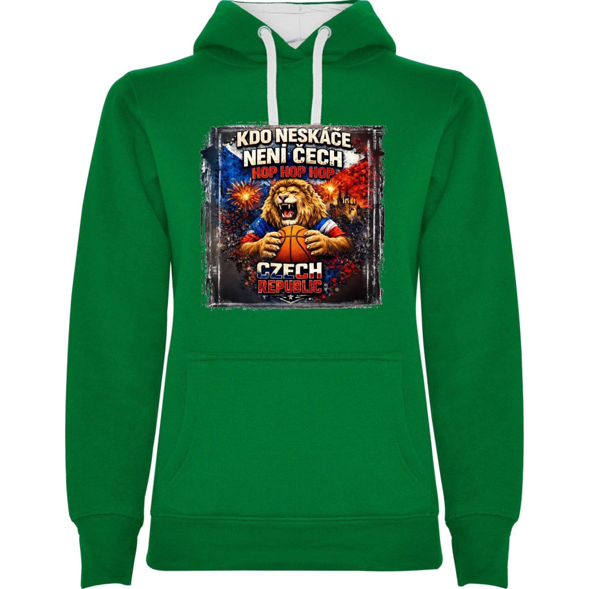 sytě zelená bílá