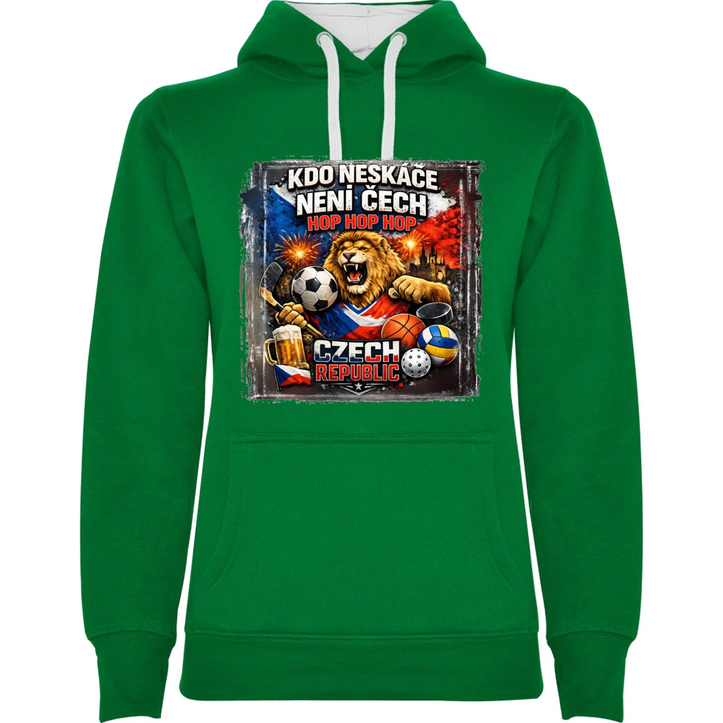 sytě zelená bílá