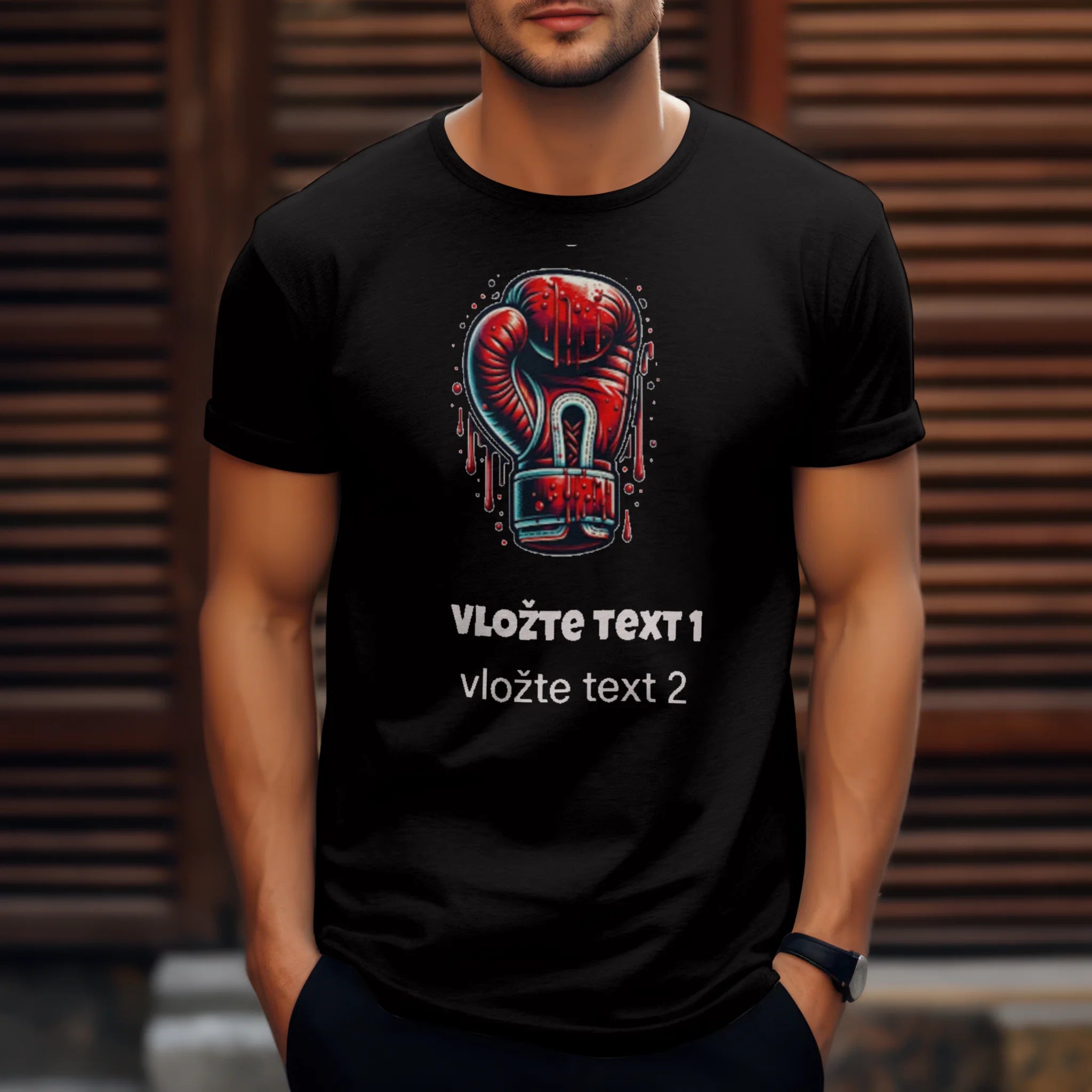 Tričko s vlastním potiskem s motivem bojových sportů.