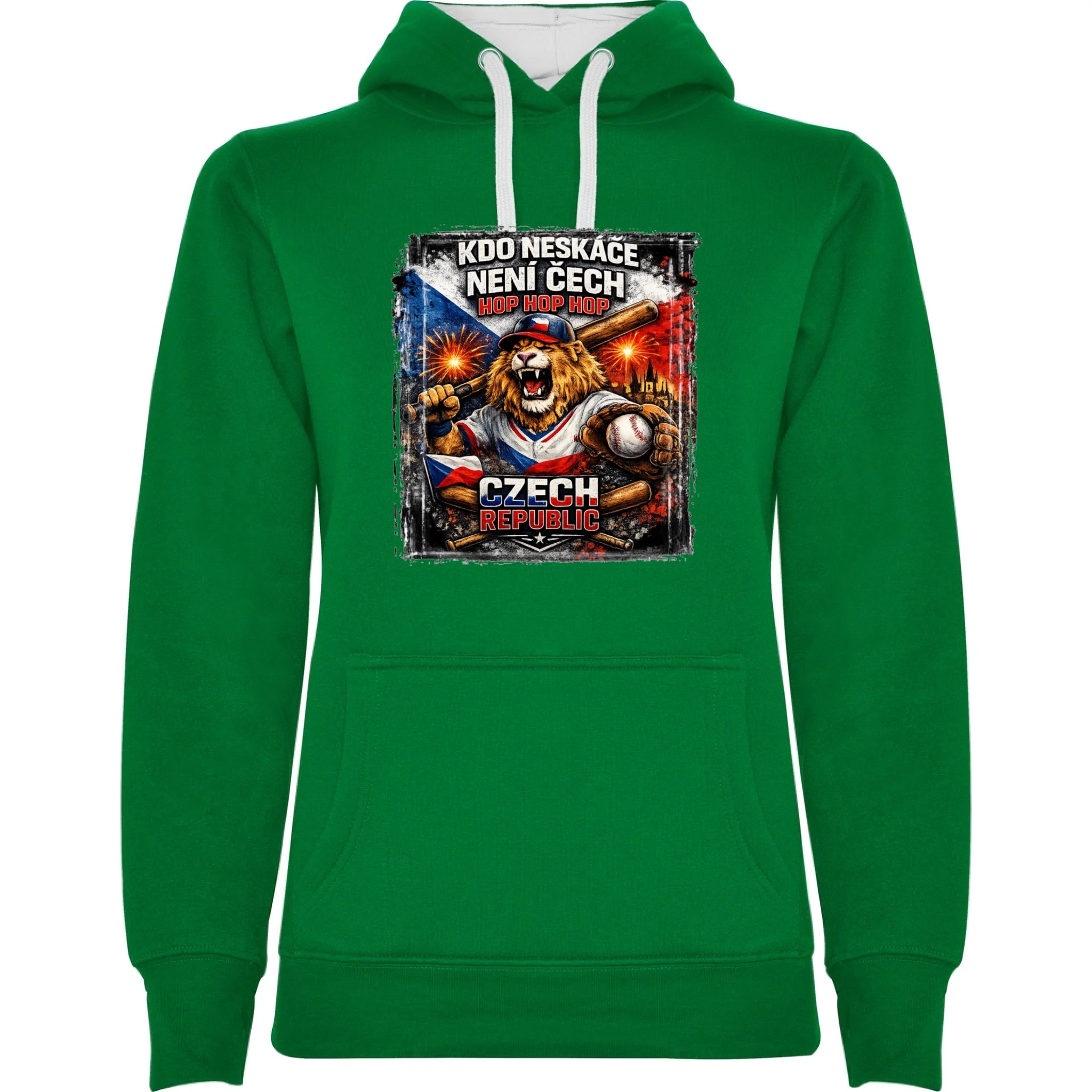 sytě zelená bílá