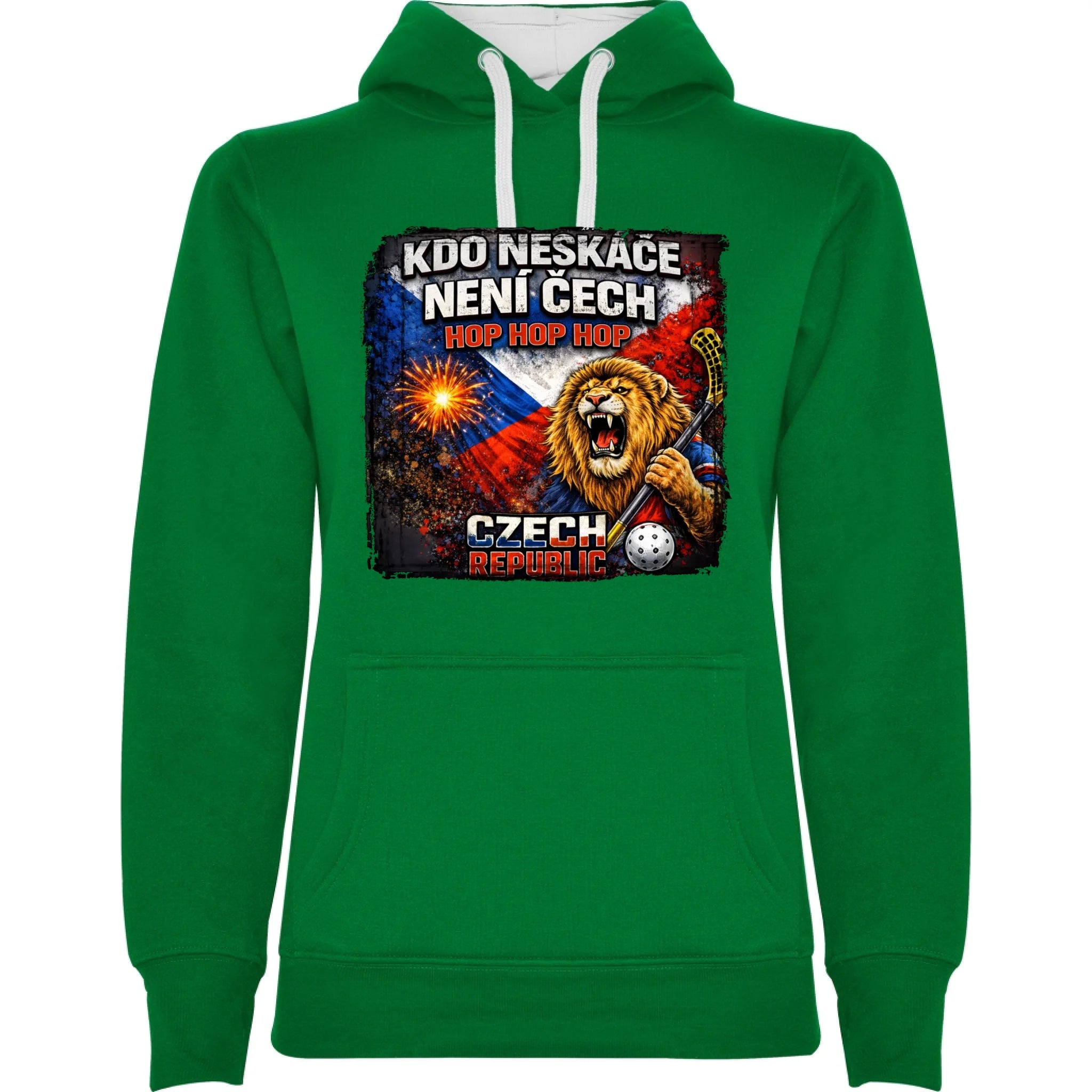 sytě zelená bílá