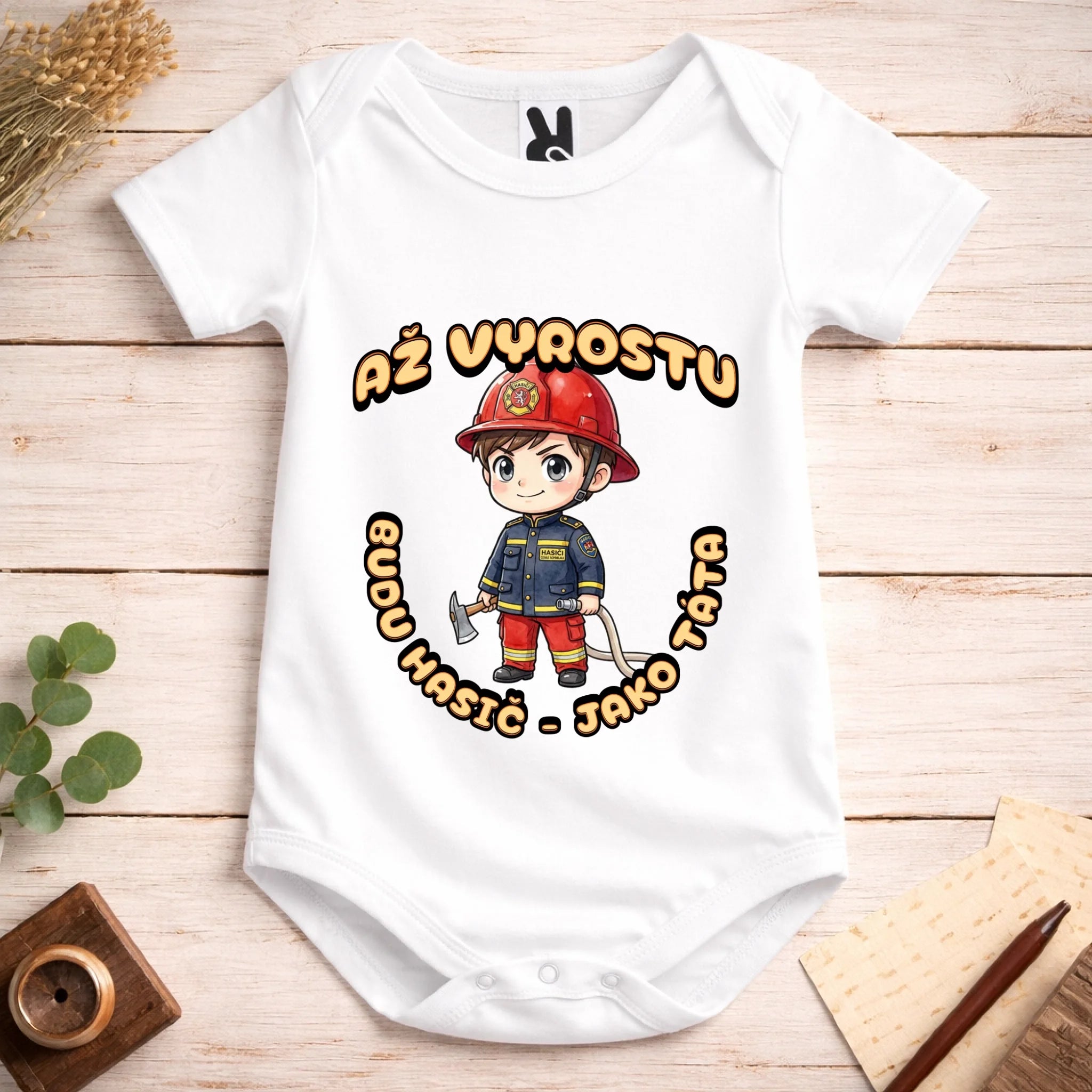 Kojenecké body s motivem hasiči
