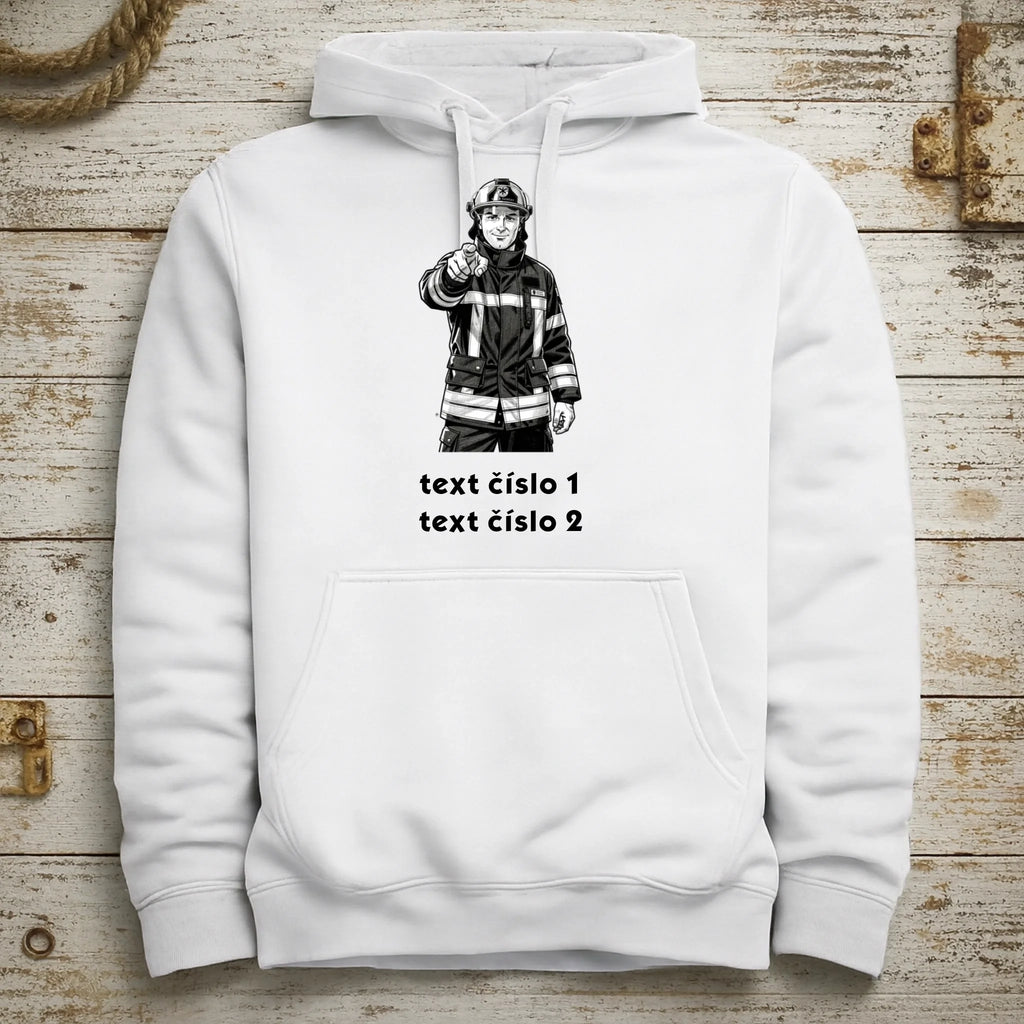 Mikina s motivem hasiči a s možností personalizace.