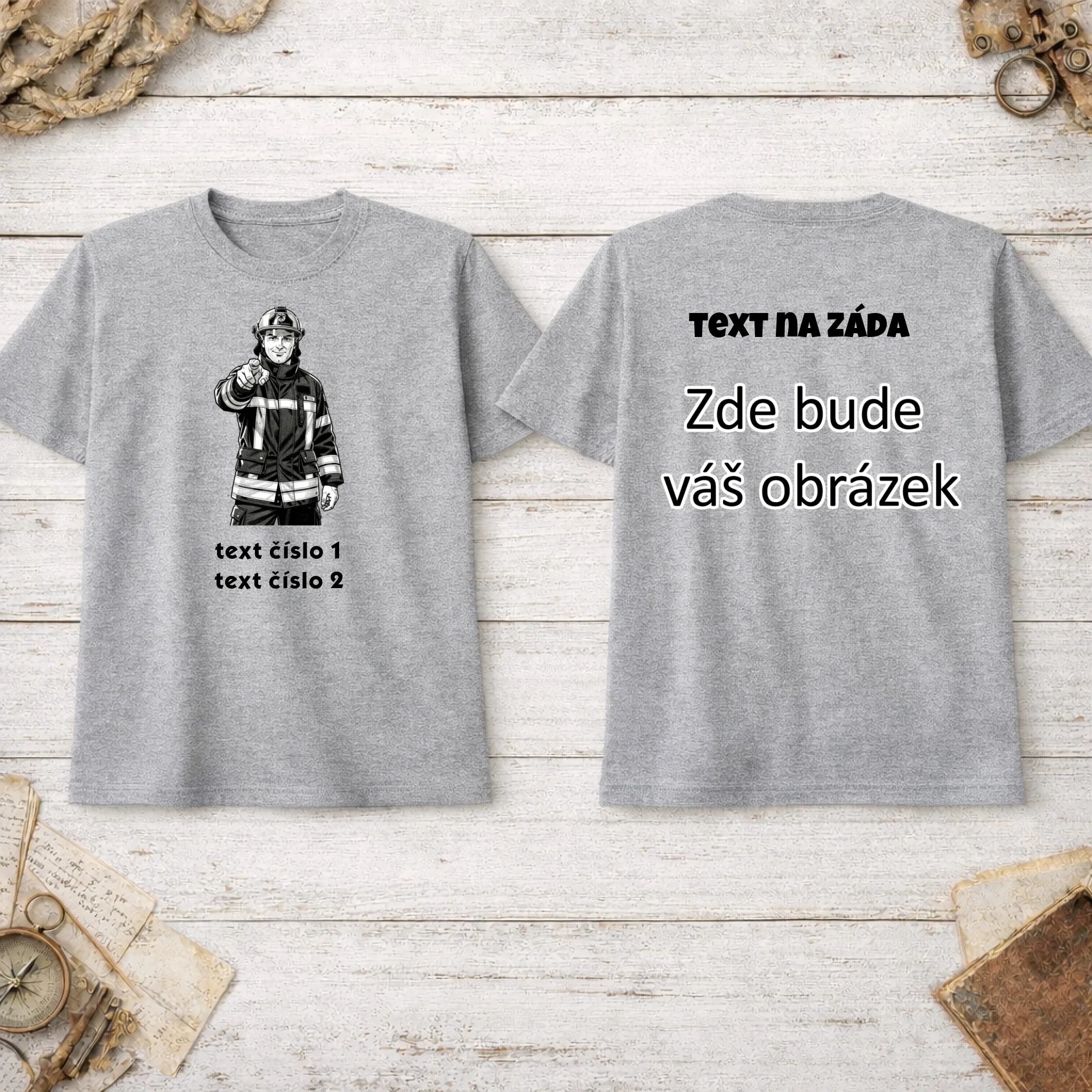 HASIČI VÝBĚR OBRÁZKU (10+motivů) a MOŽNOST DOPLNIT VLASTNÍ TEXTY tričko pánské