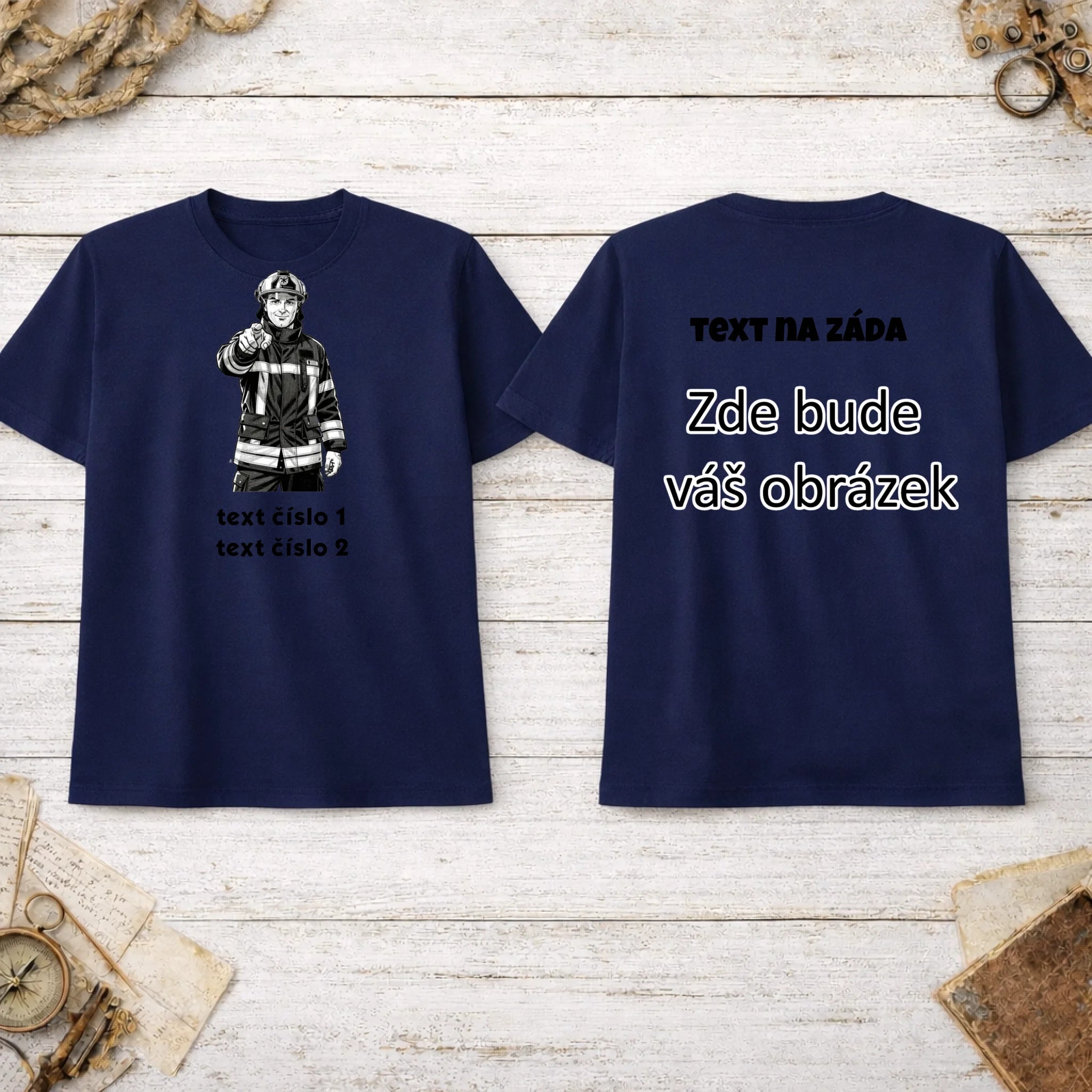 HASIČI VÝBĚR OBRÁZKU (10+motivů) a MOŽNOST DOPLNIT VLASTNÍ TEXTY tričko pánské