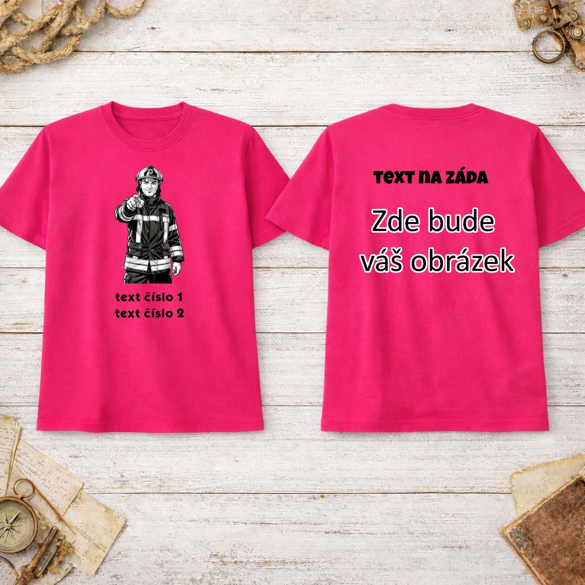 HASIČI VÝBĚR OBRÁZKU (10+motivů) a MOŽNOST DOPLNIT VLASTNÍ TEXTY tričko pánské