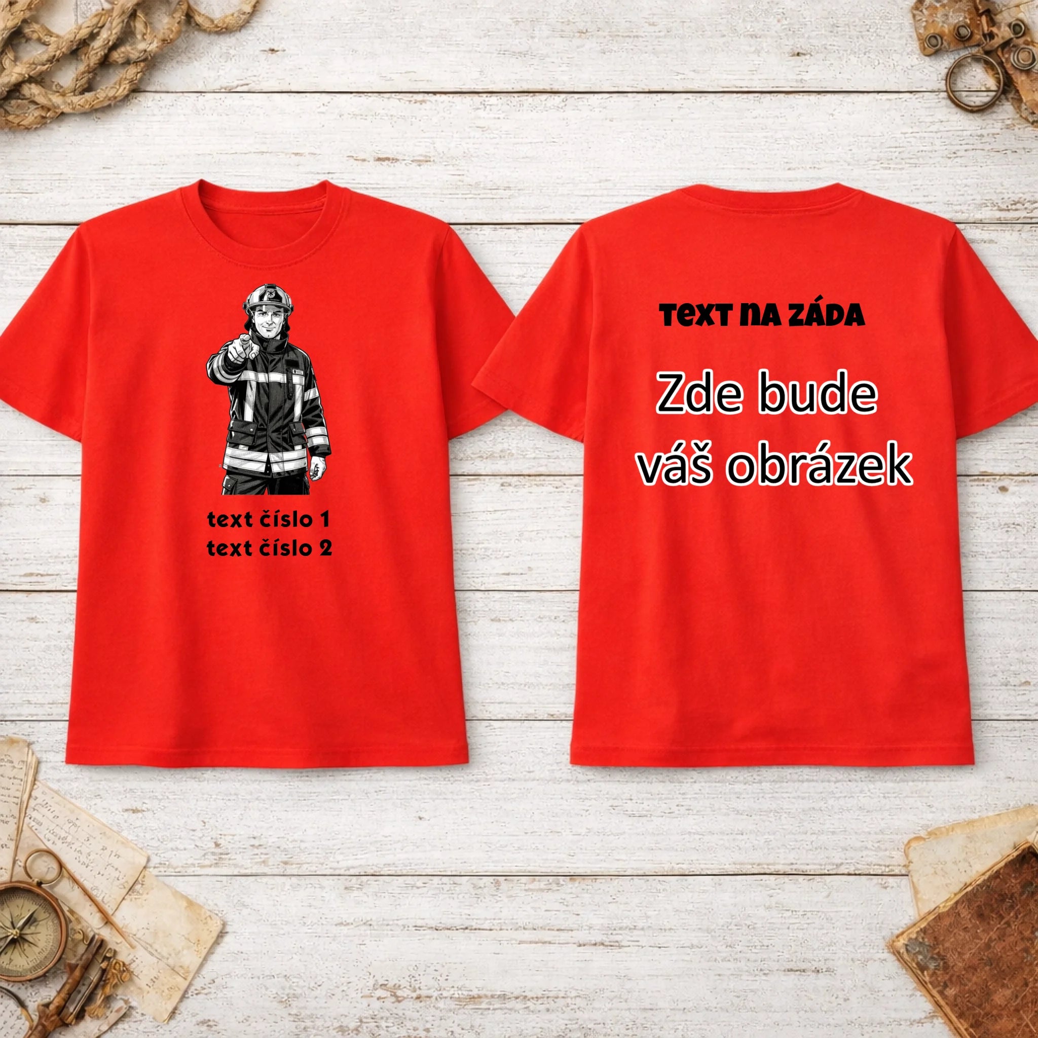 HASIČI VÝBĚR OBRÁZKU (10+motivů) a MOŽNOST DOPLNIT VLASTNÍ TEXTY tričko pánské