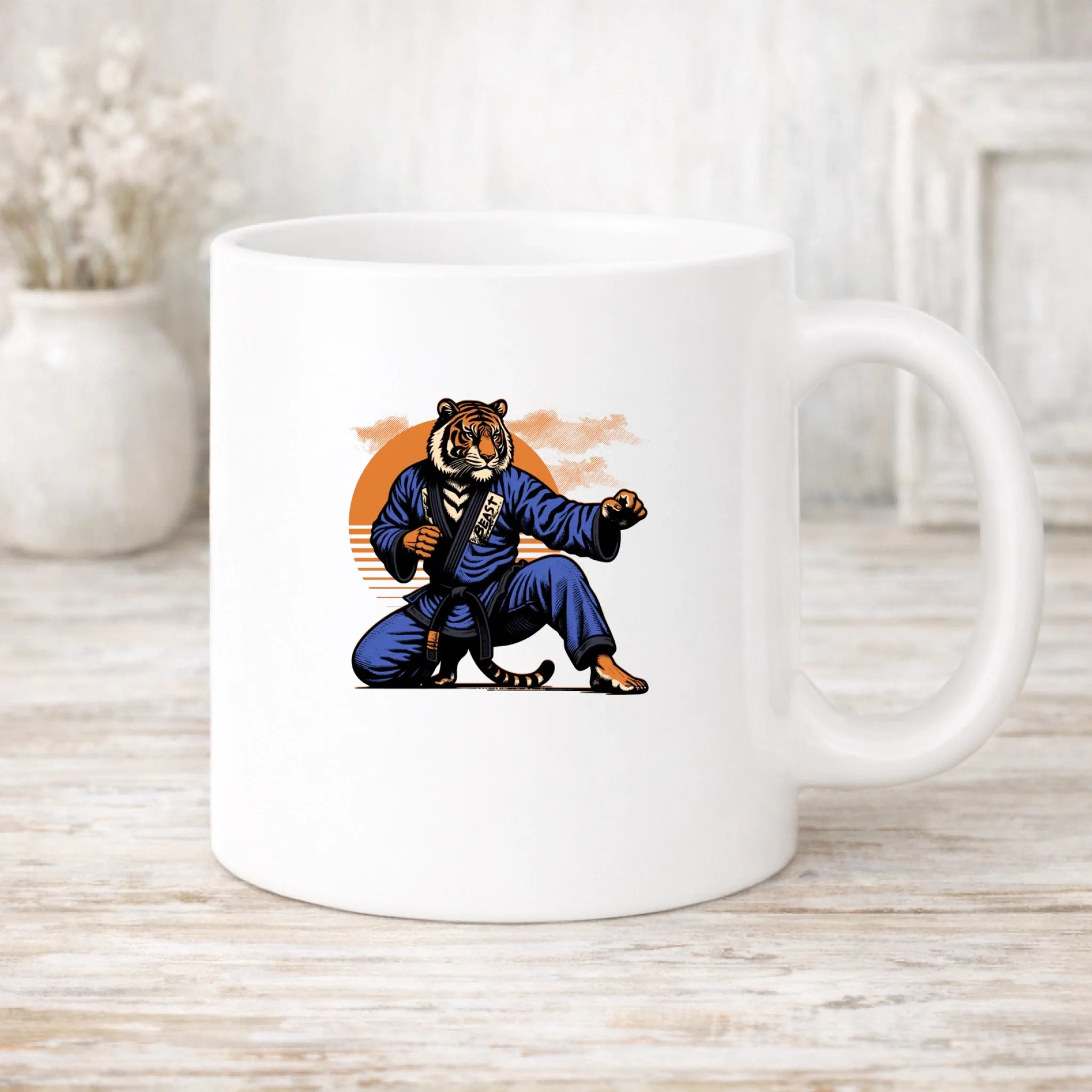 Hrníček s motivem bojové sporty a s možností personalizace.