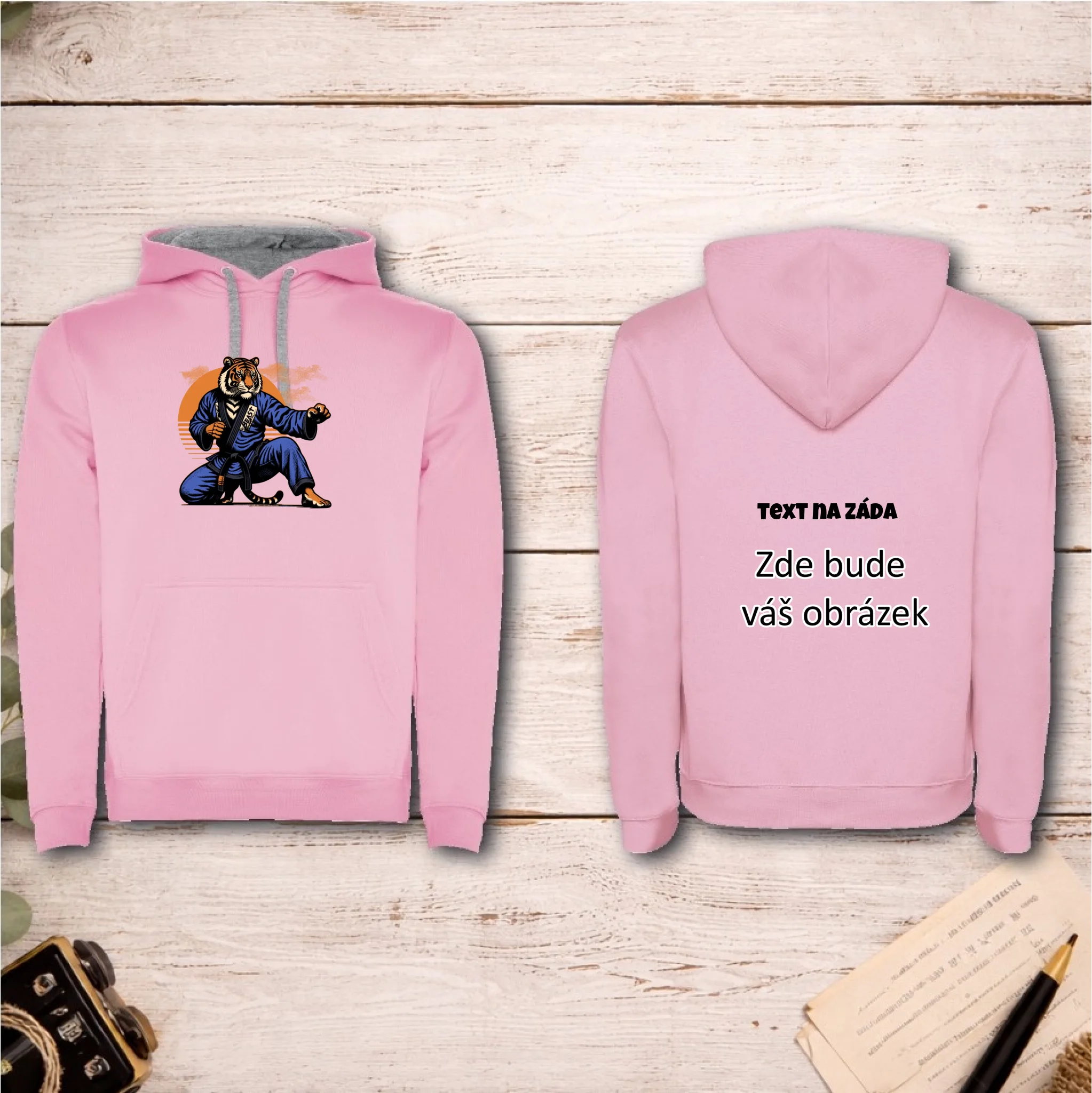 BOJOVÉ SPORTY VÝBĚR OBRÁZKU (10+motivů) a MOŽNOST DOPLNIT VLASTNÍ TEXTY pánská mikina s kapucí