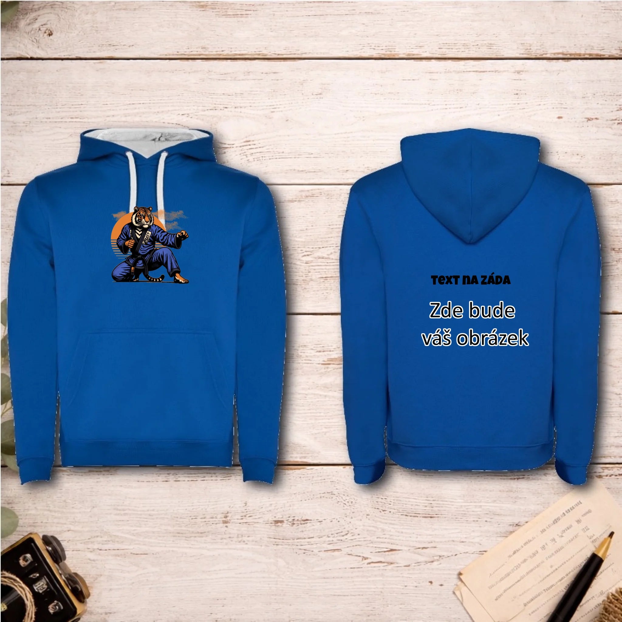 BOJOVÉ SPORTY VÝBĚR OBRÁZKU (10+motivů) a MOŽNOST DOPLNIT VLASTNÍ TEXTY pánská mikina s kapucí