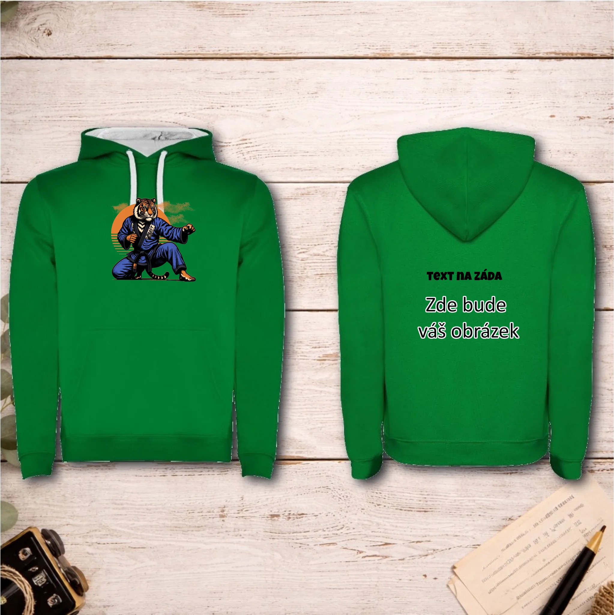 BOJOVÉ SPORTY VÝBĚR OBRÁZKU (10+motivů) a MOŽNOST DOPLNIT VLASTNÍ TEXTY pánská mikina s kapucí