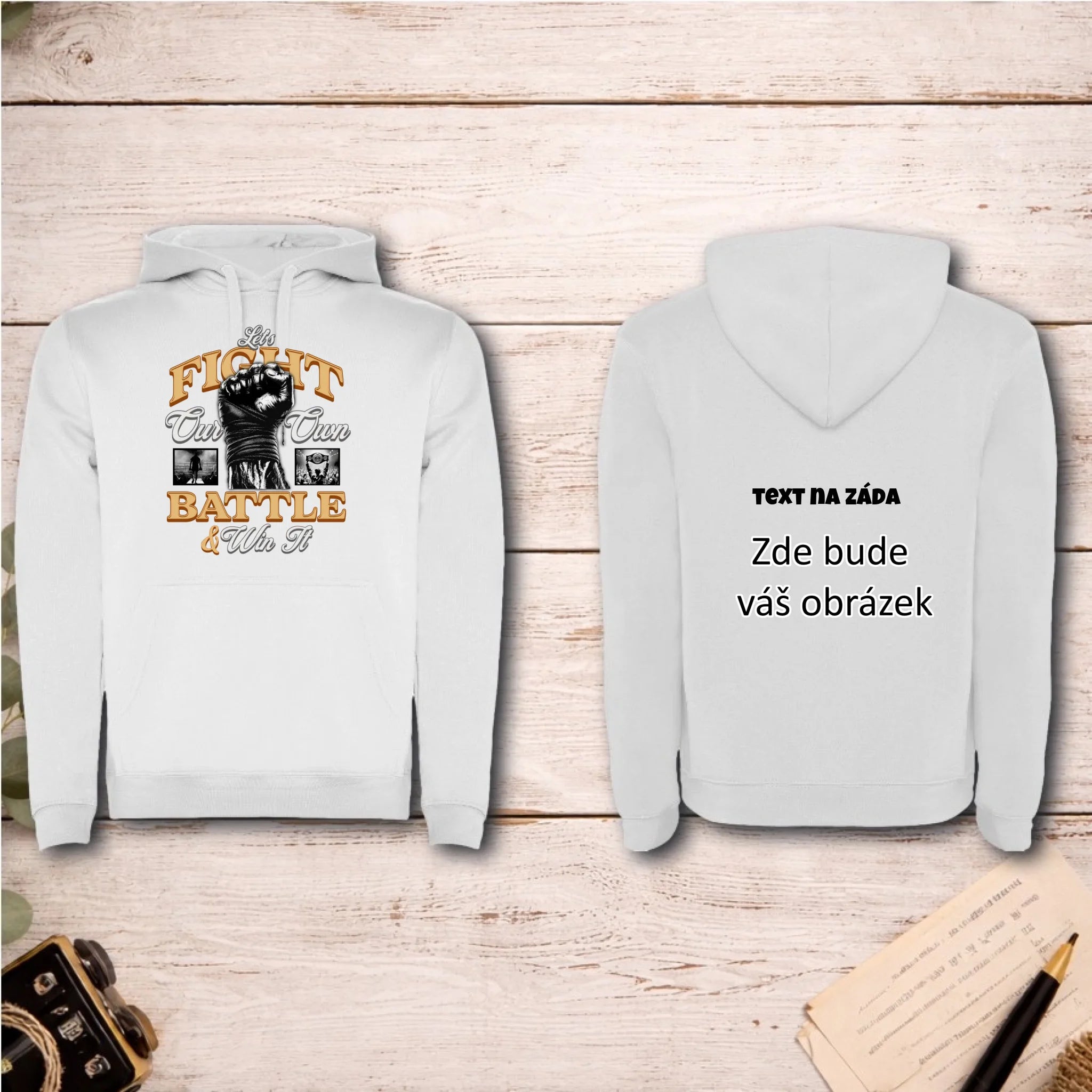 FIGHT (výběr ze 2 motivů)  pánská mikina s kapucí