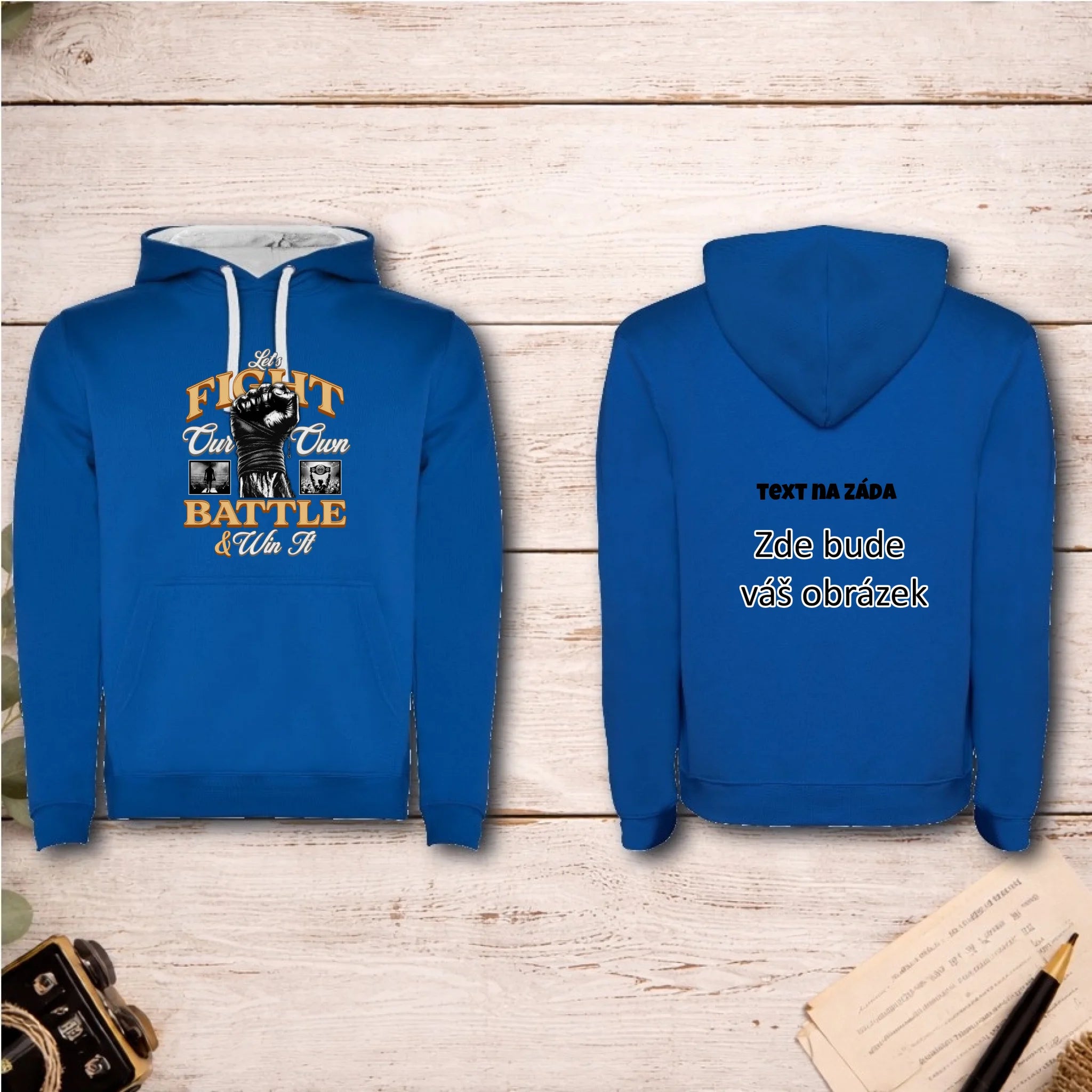 FIGHT (výběr ze 2 motivů)  pánská mikina s kapucí