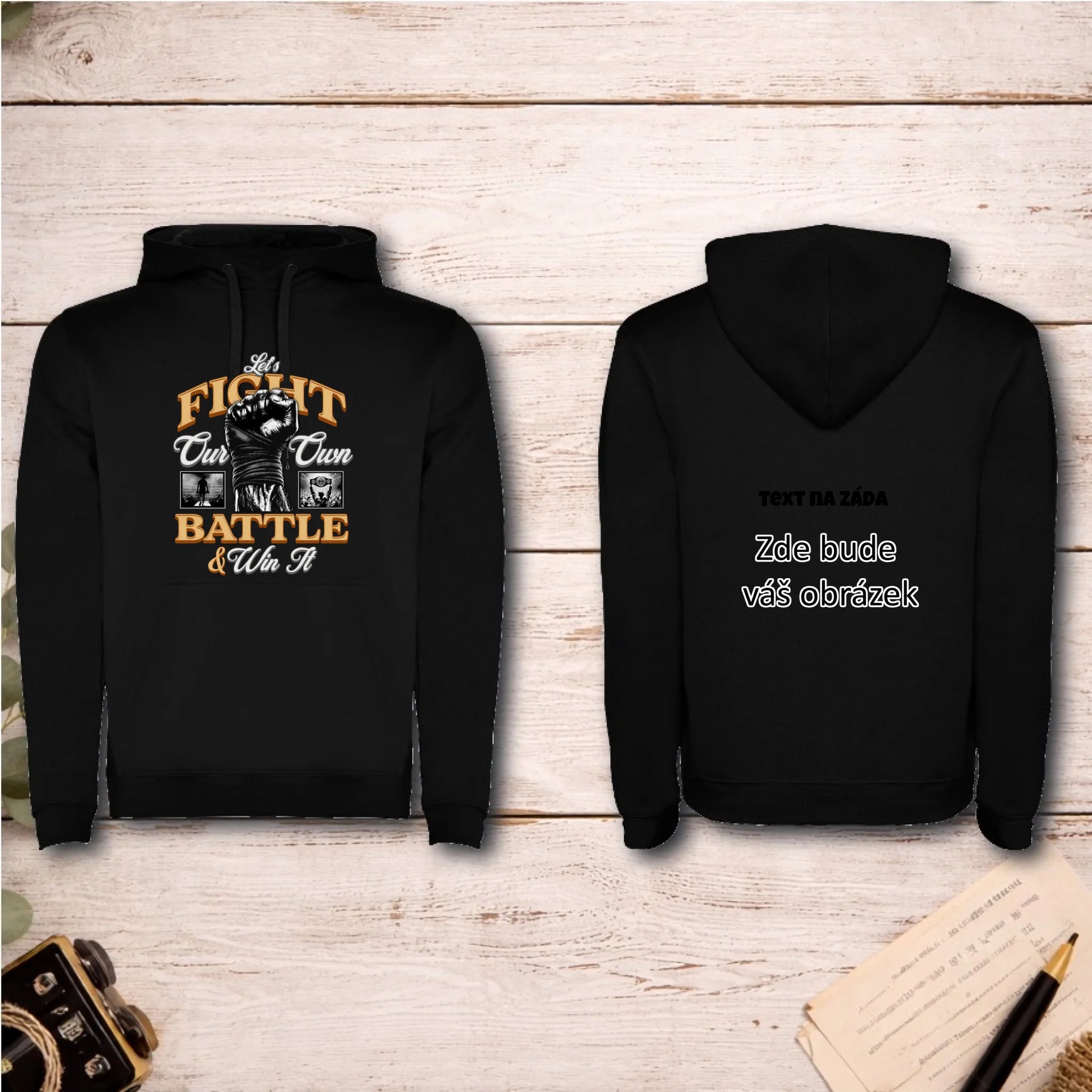 FIGHT (výběr ze 2 motivů)  pánská mikina s kapucí