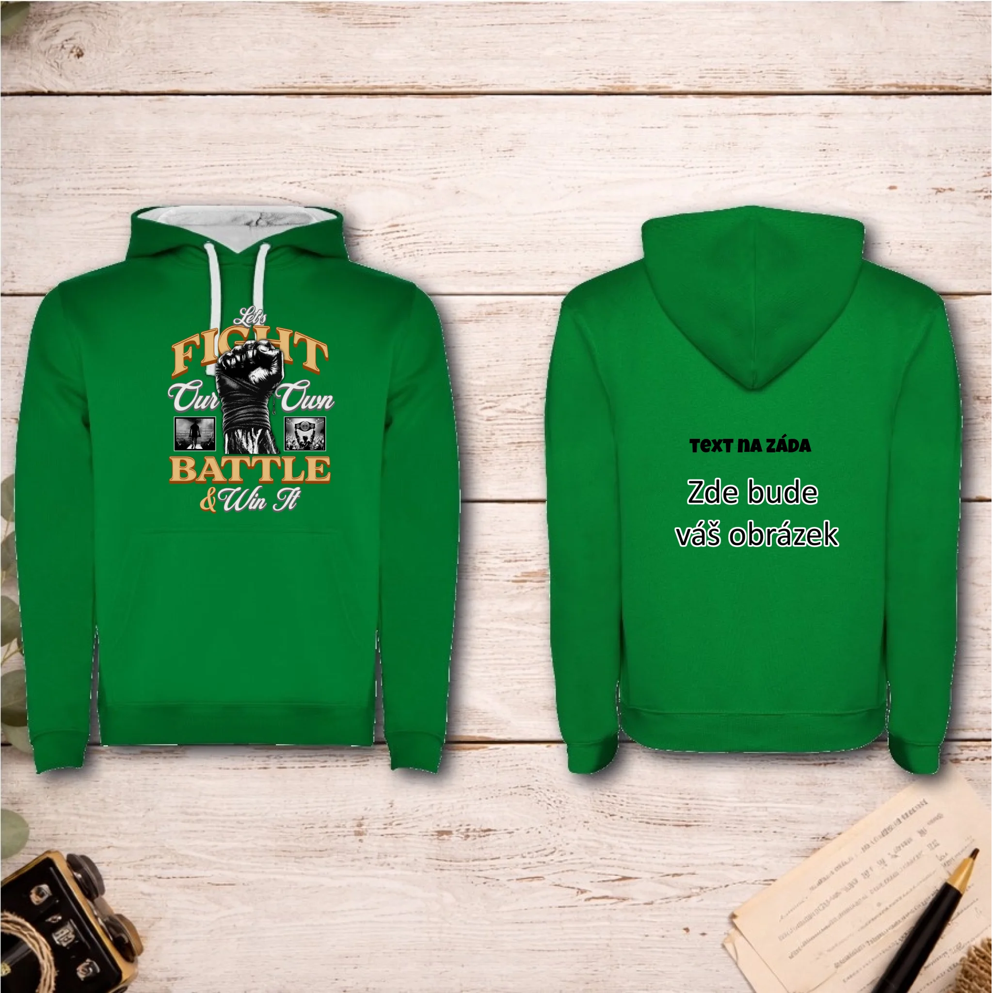 FIGHT (výběr ze 2 motivů)  pánská mikina s kapucí