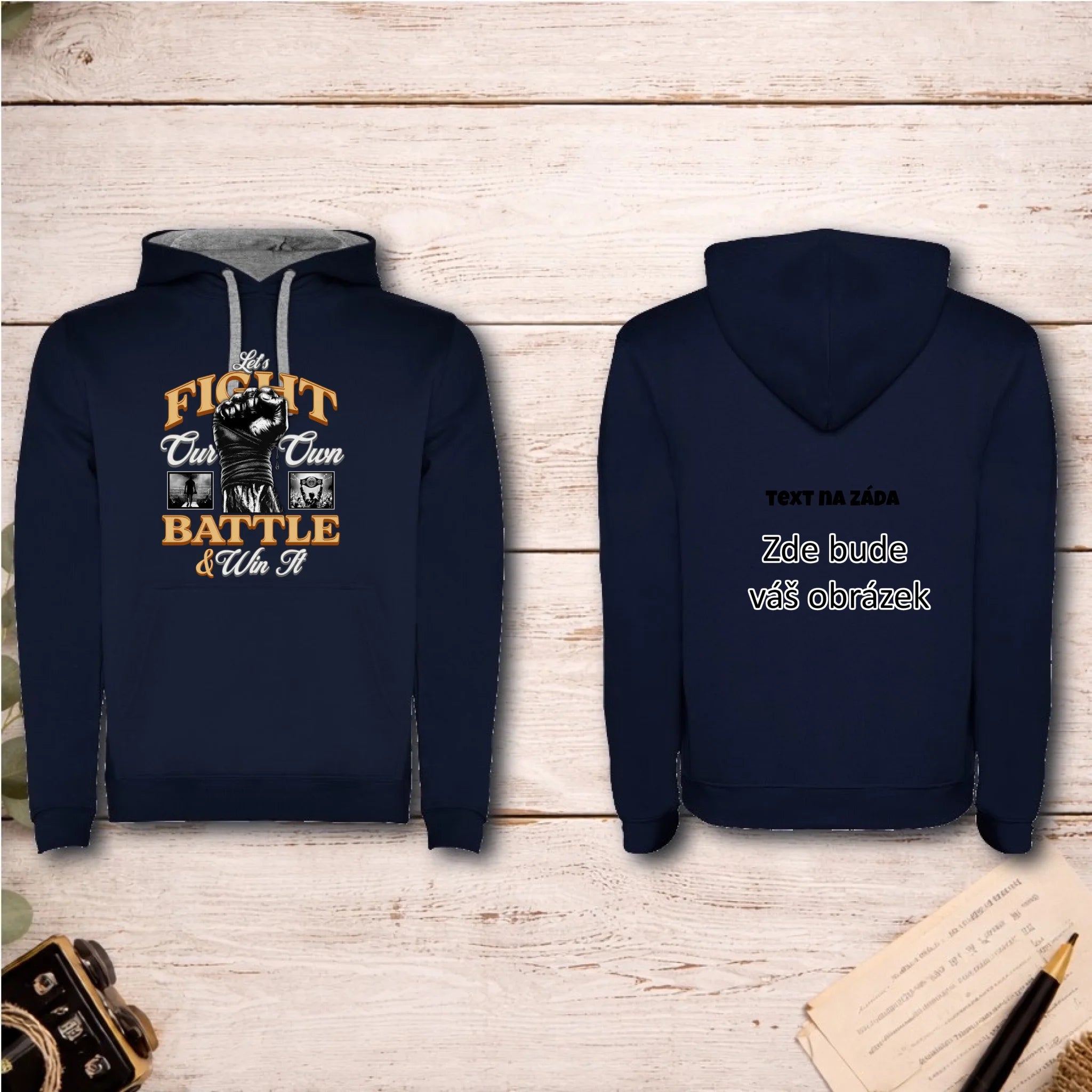 FIGHT (výběr ze 2 motivů)  pánská mikina s kapucí