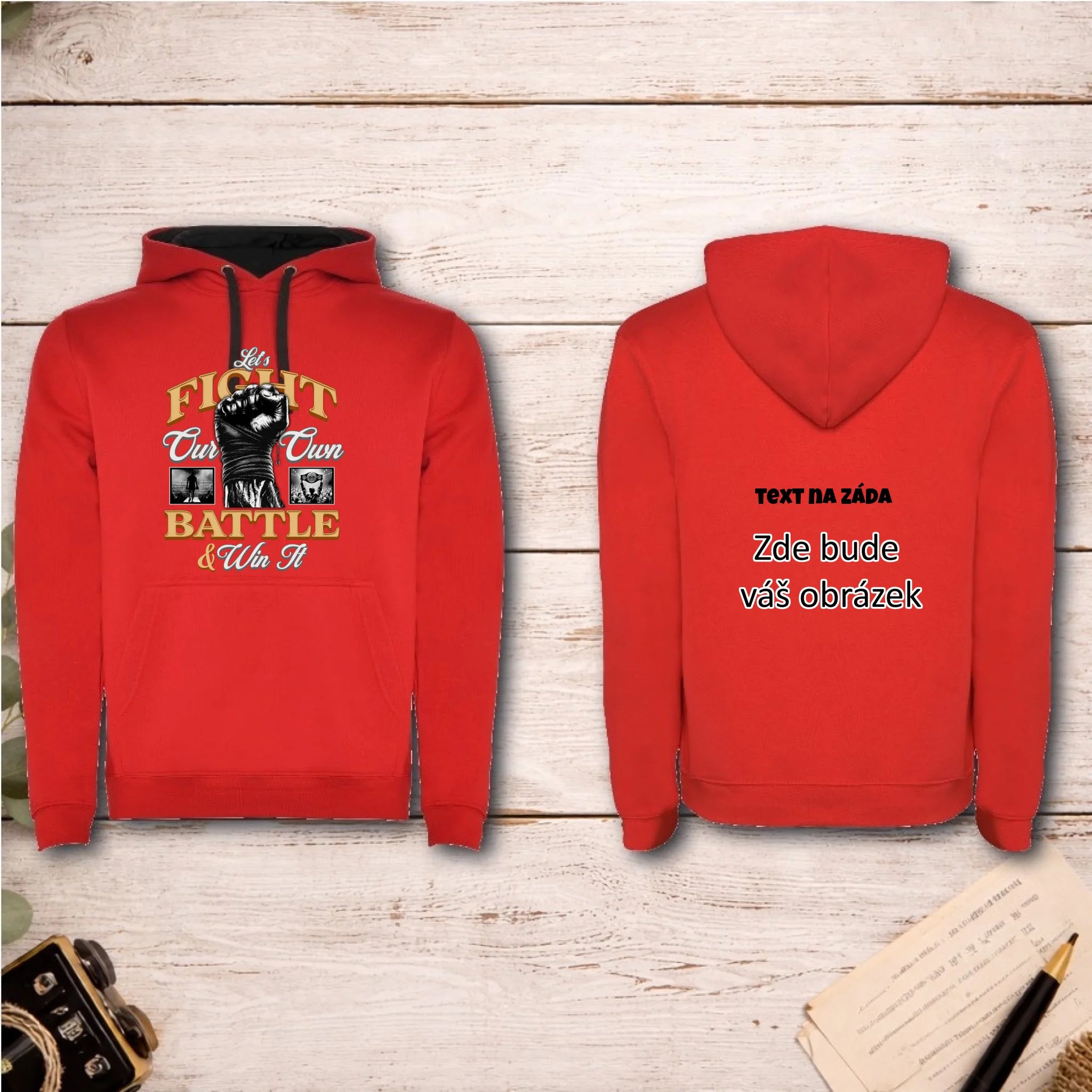 FIGHT (výběr ze 2 motivů)  pánská mikina s kapucí