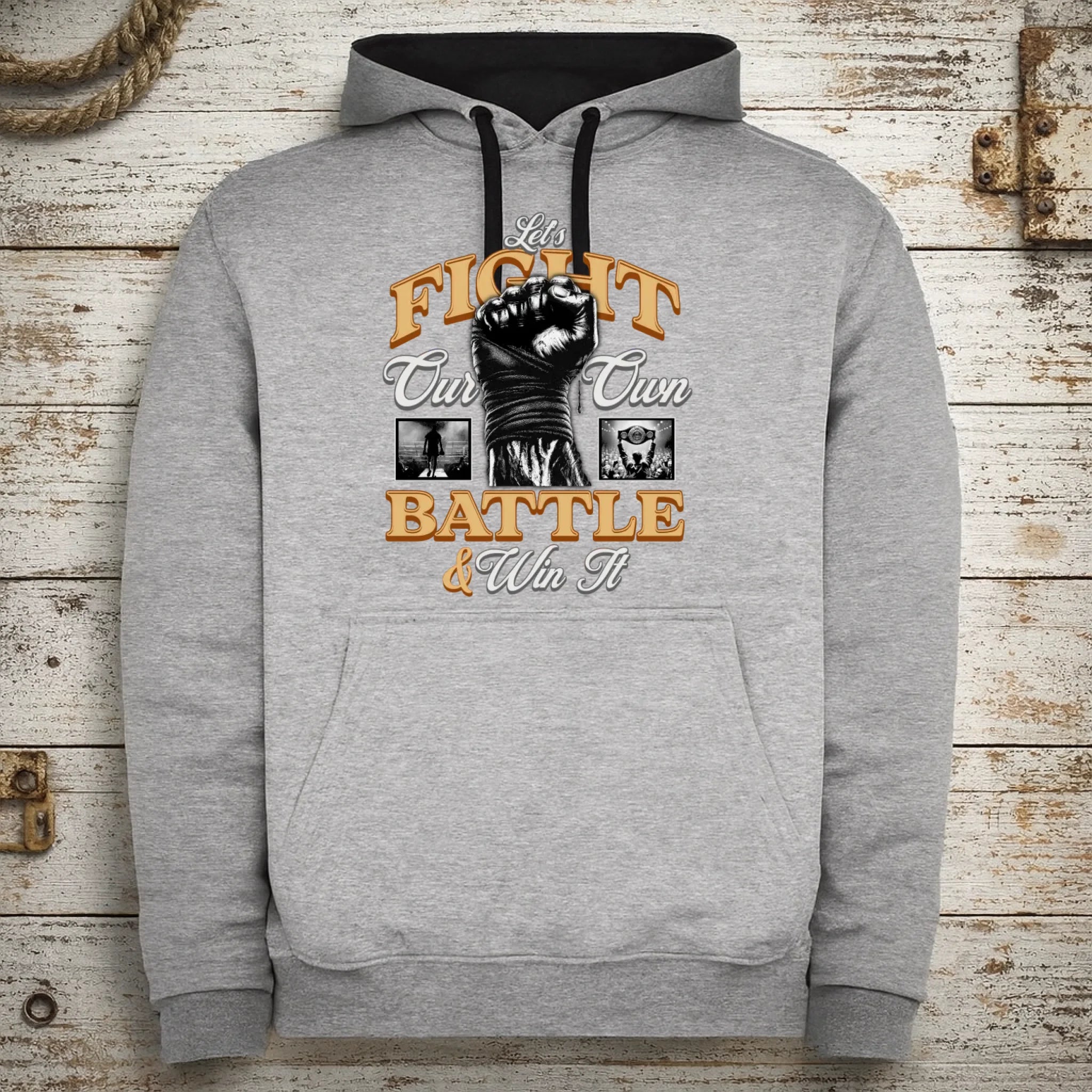 FIGHT (výběr ze 2 motivů)  pánská mikina s kapucí