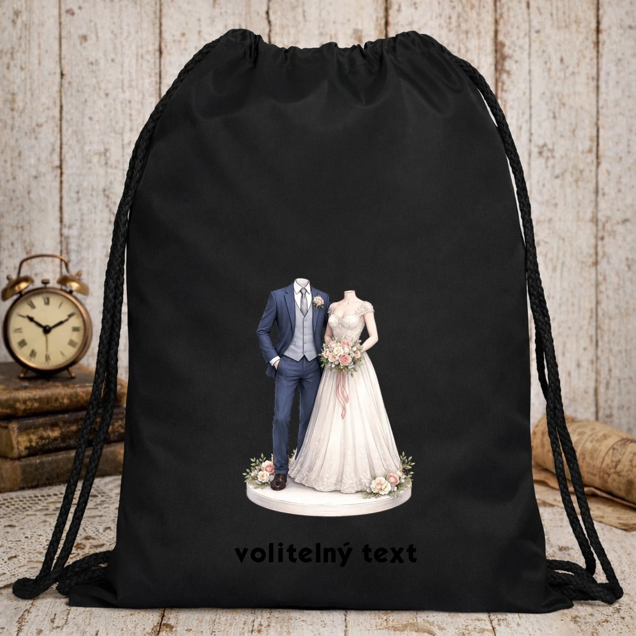 NOVOMANŽELĚ (ZATÍM) BEZ HLAVY - VLOŽTE FOTO, AUTOMATICKÝ OŘEZ batoh, taška