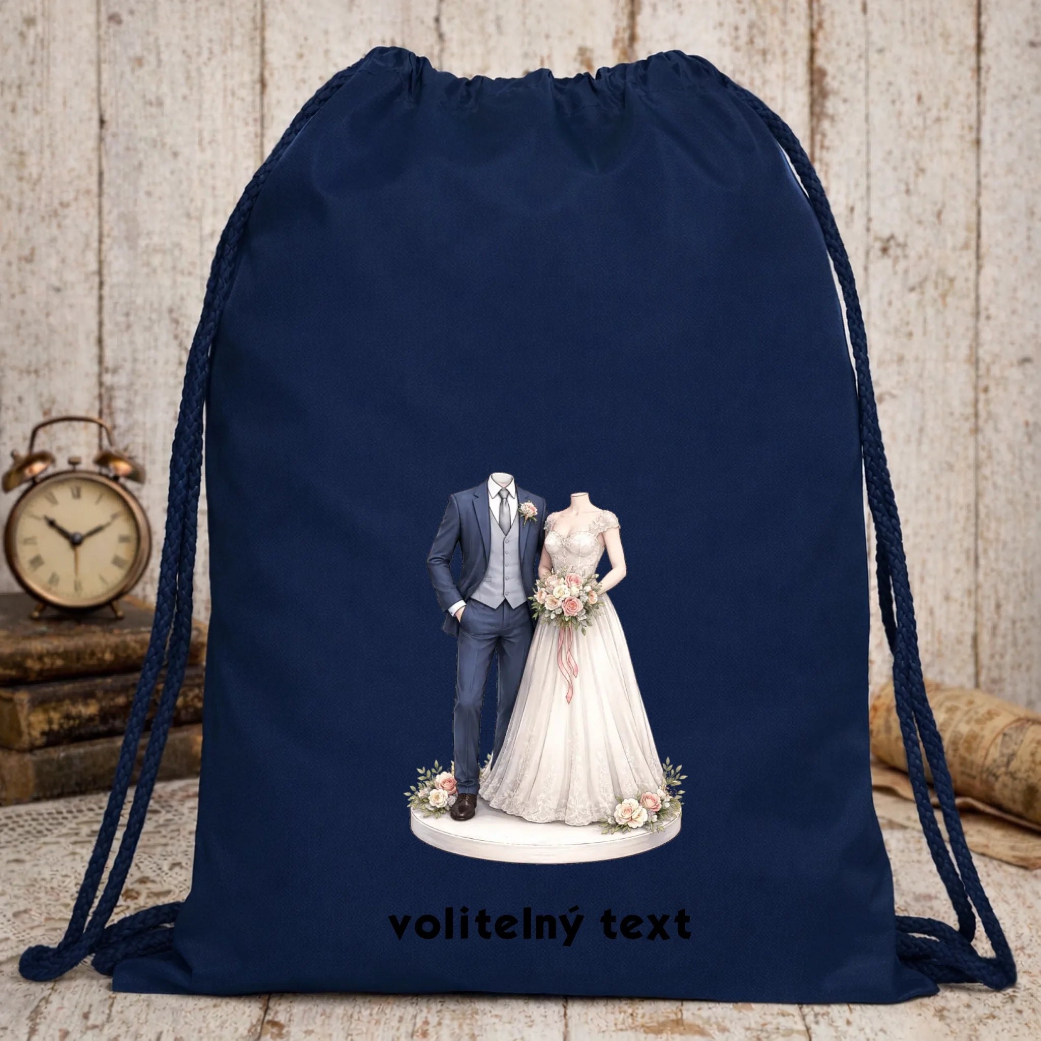 NOVOMANŽELĚ (ZATÍM) BEZ HLAVY - VLOŽTE FOTO, AUTOMATICKÝ OŘEZ batoh, taška