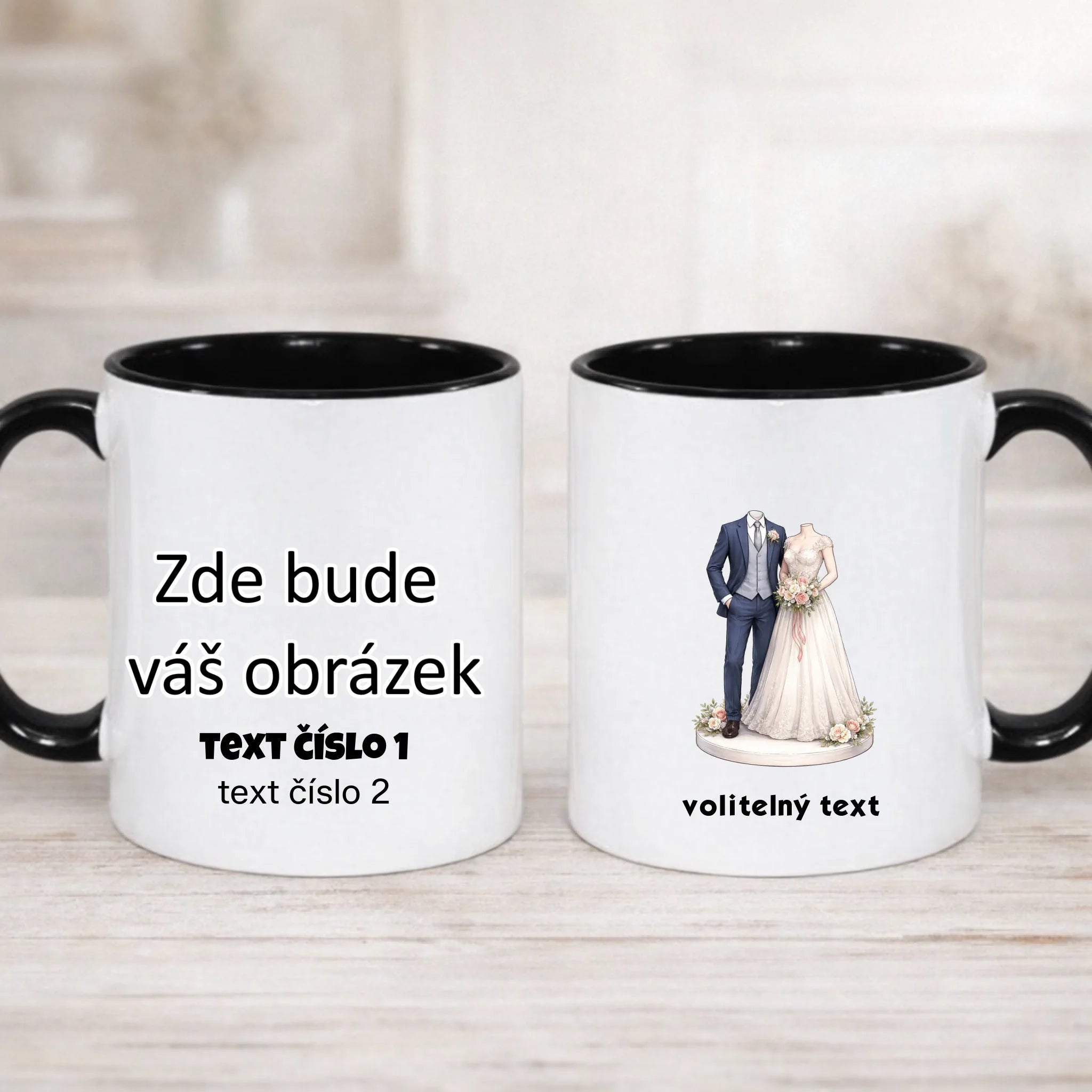 NOVOMANŽELĚ (ZATÍM) BEZ HLAVY - VLOŽTE FOTO, AUTOMATICKÝ OŘEZ hrníček