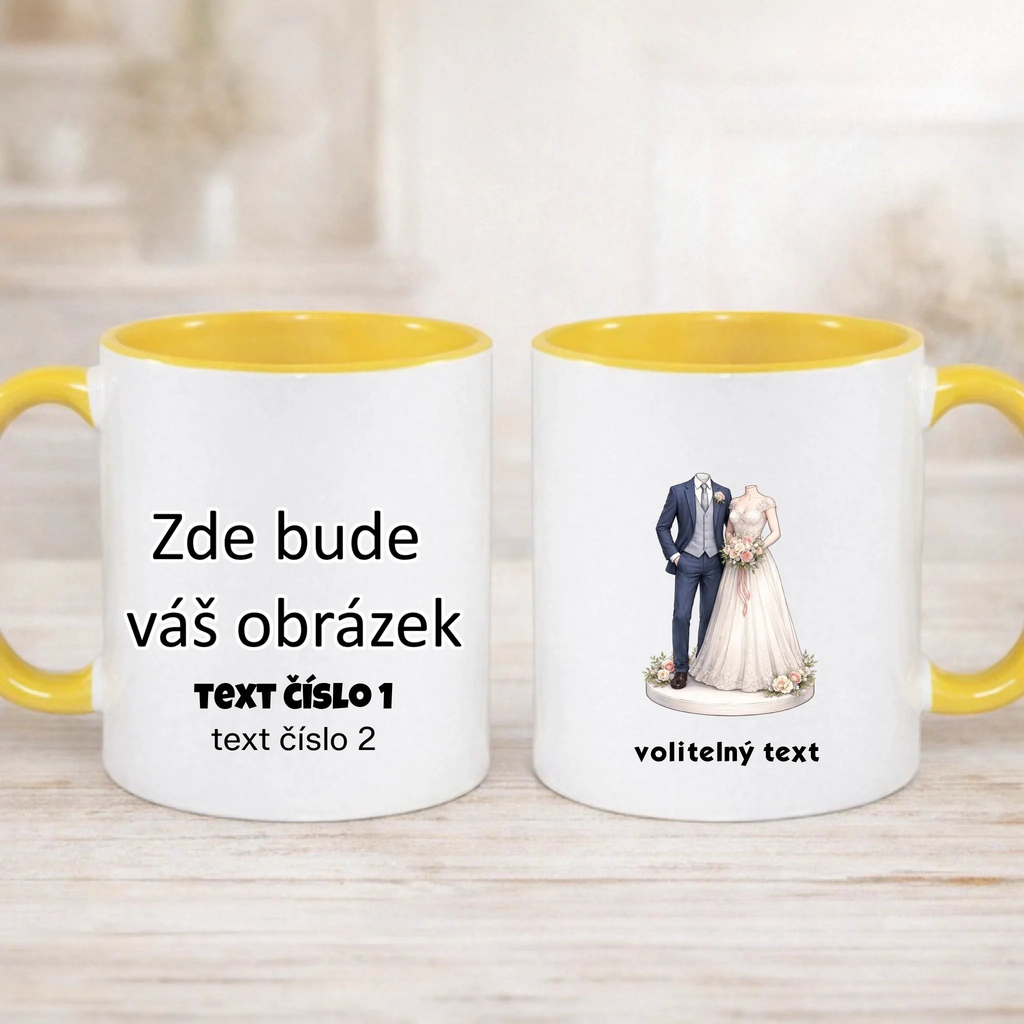 NOVOMANŽELĚ (ZATÍM) BEZ HLAVY - VLOŽTE FOTO, AUTOMATICKÝ OŘEZ hrníček