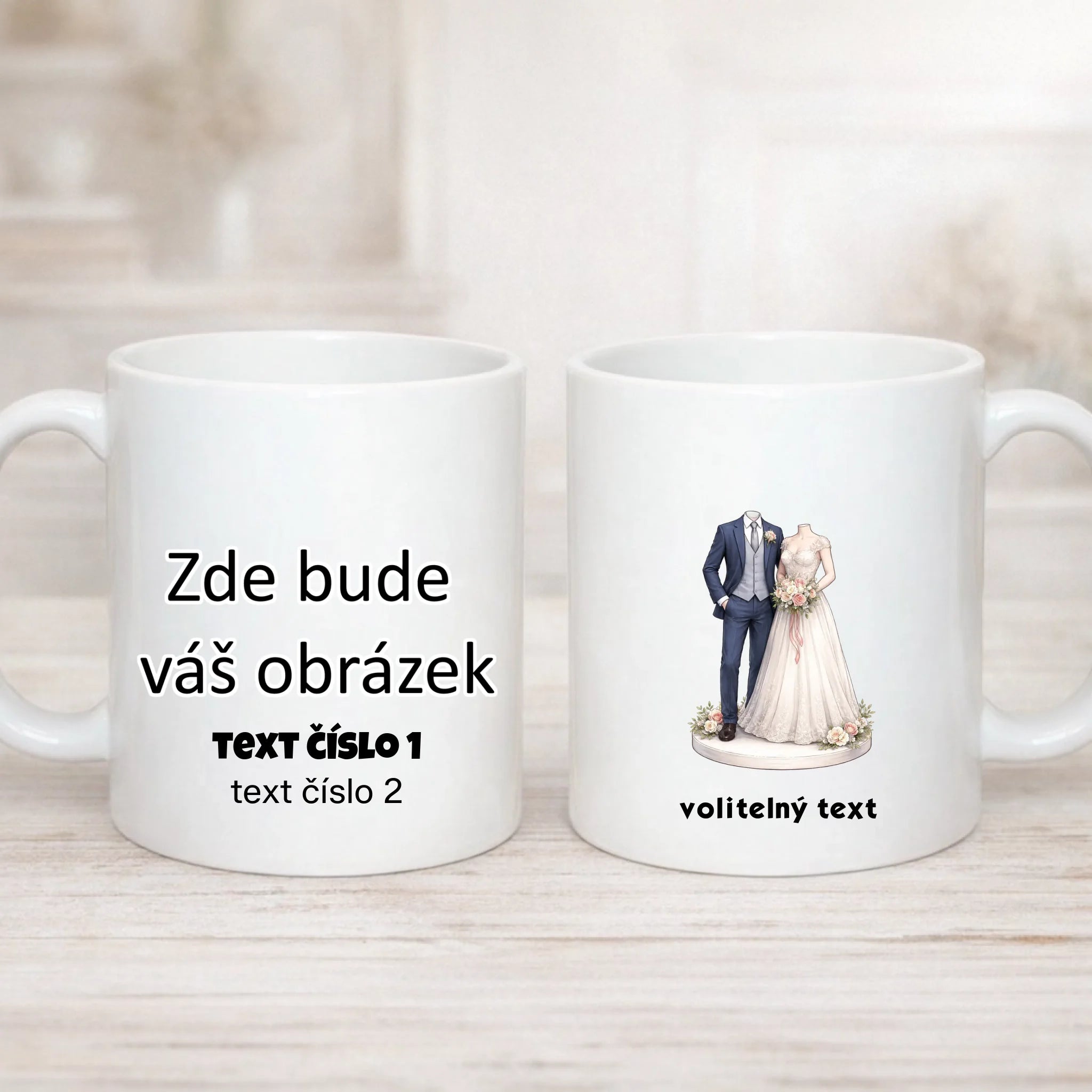 NOVOMANŽELĚ (ZATÍM) BEZ HLAVY - VLOŽTE FOTO, AUTOMATICKÝ OŘEZ hrníček