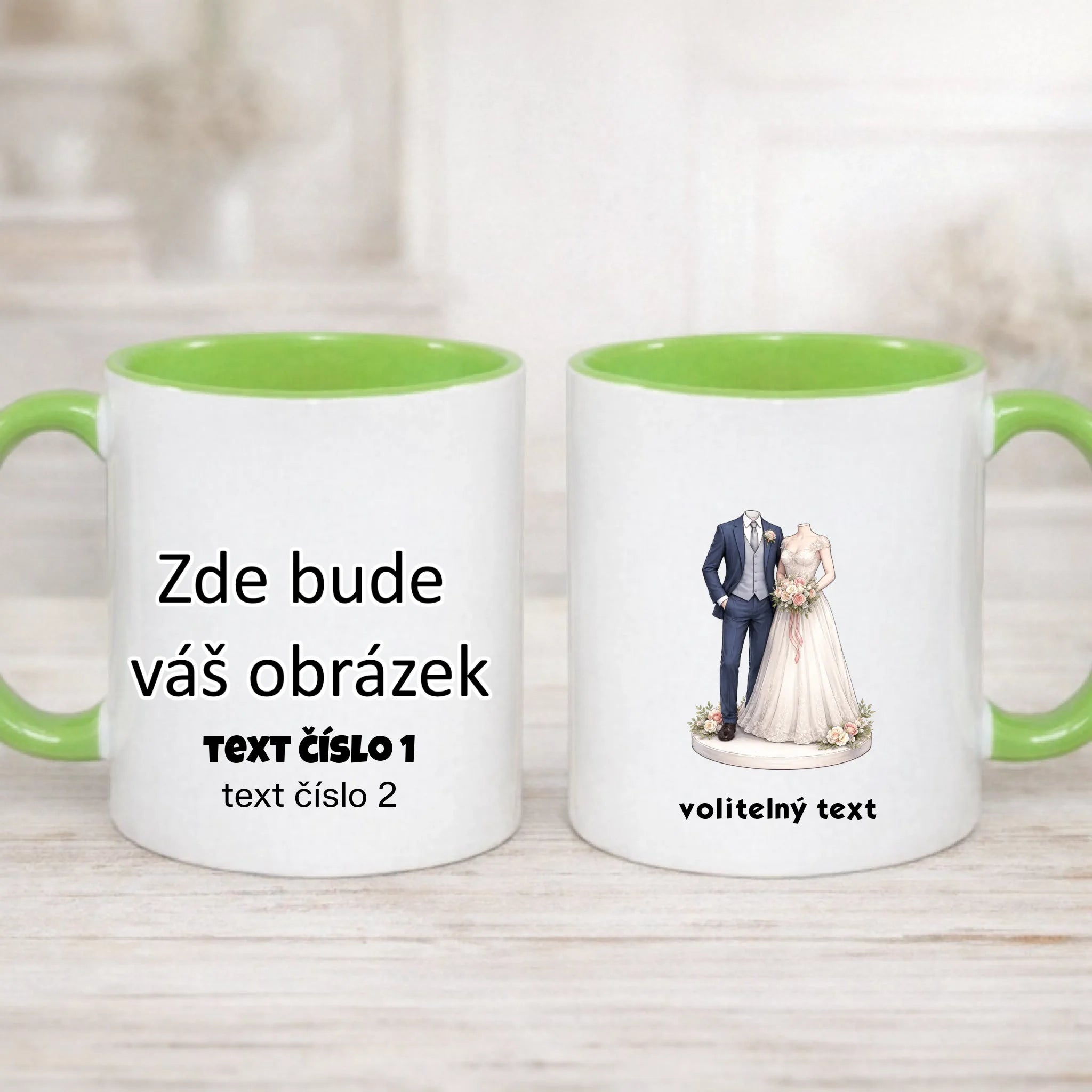 NOVOMANŽELĚ (ZATÍM) BEZ HLAVY - VLOŽTE FOTO, AUTOMATICKÝ OŘEZ hrníček