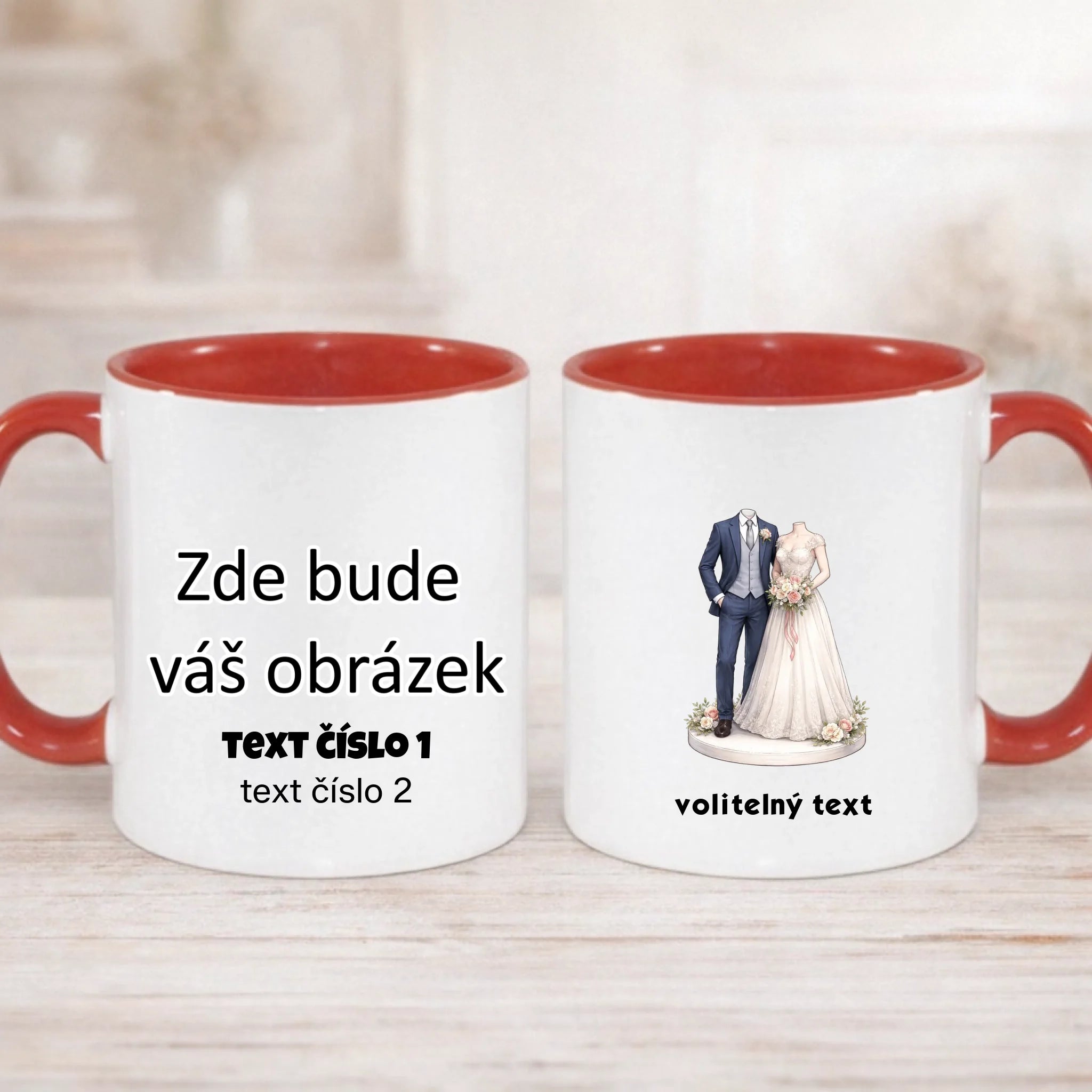 NOVOMANŽELĚ (ZATÍM) BEZ HLAVY - VLOŽTE FOTO, AUTOMATICKÝ OŘEZ hrníček