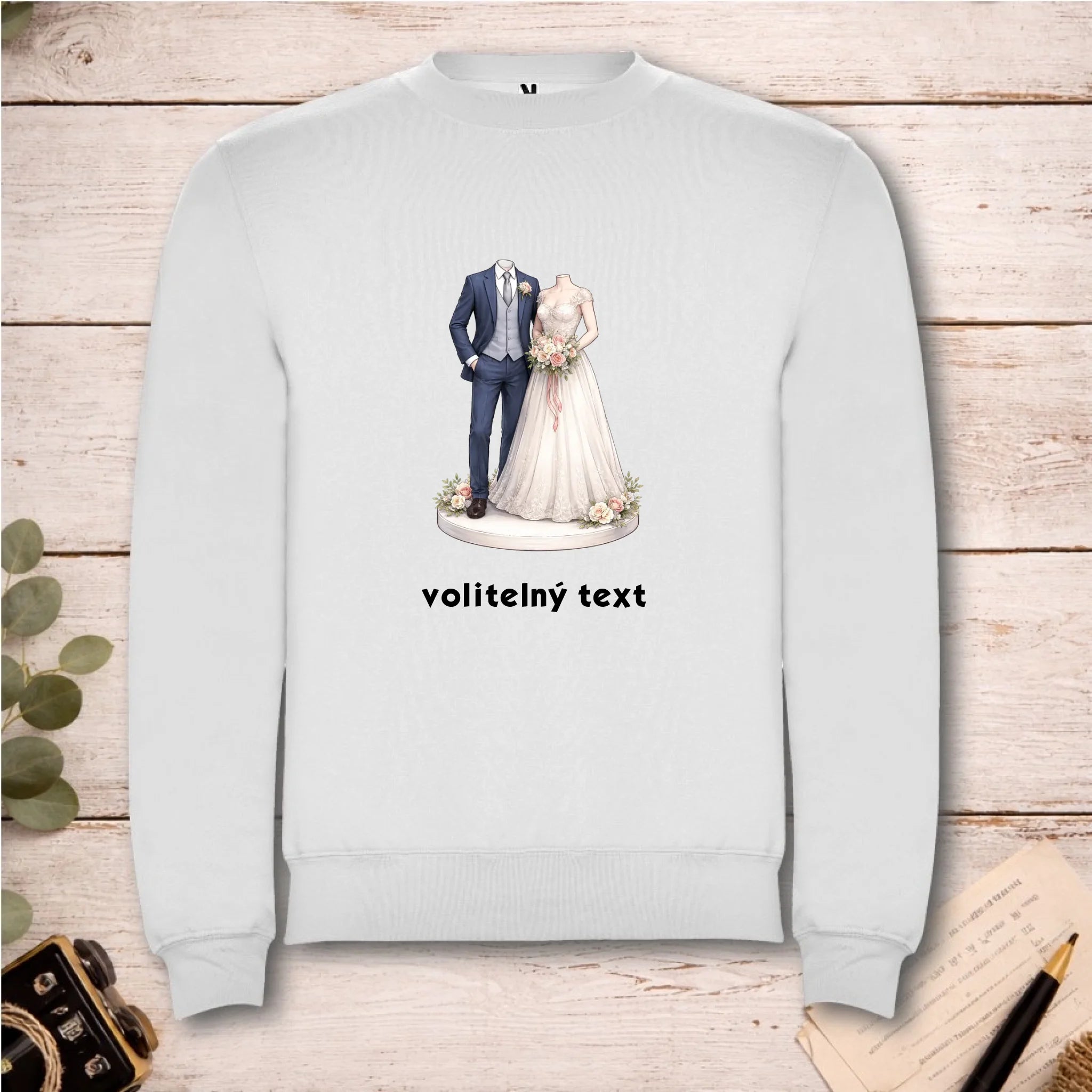 NOVOMANŽELĚ (ZATÍM) BEZ HLAVY - VLOŽTE FOTO, AUTOMATICKÝ OŘEZ unisex mikina bez kapuce