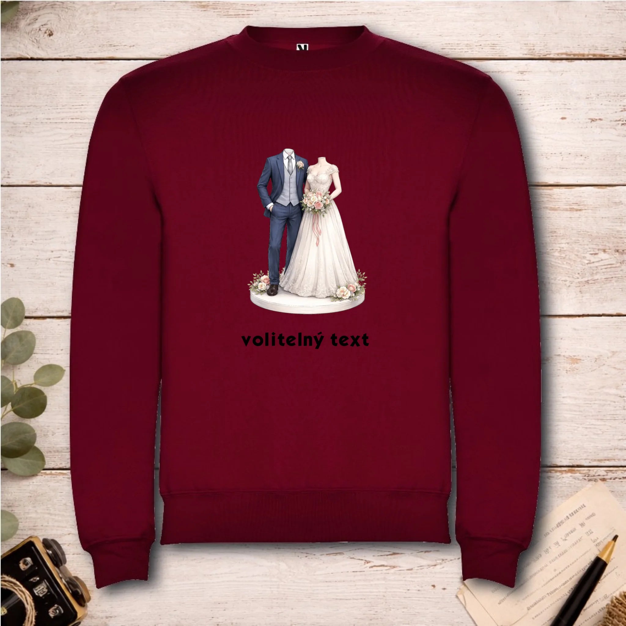 NOVOMANŽELĚ (ZATÍM) BEZ HLAVY - VLOŽTE FOTO, AUTOMATICKÝ OŘEZ unisex mikina bez kapuce