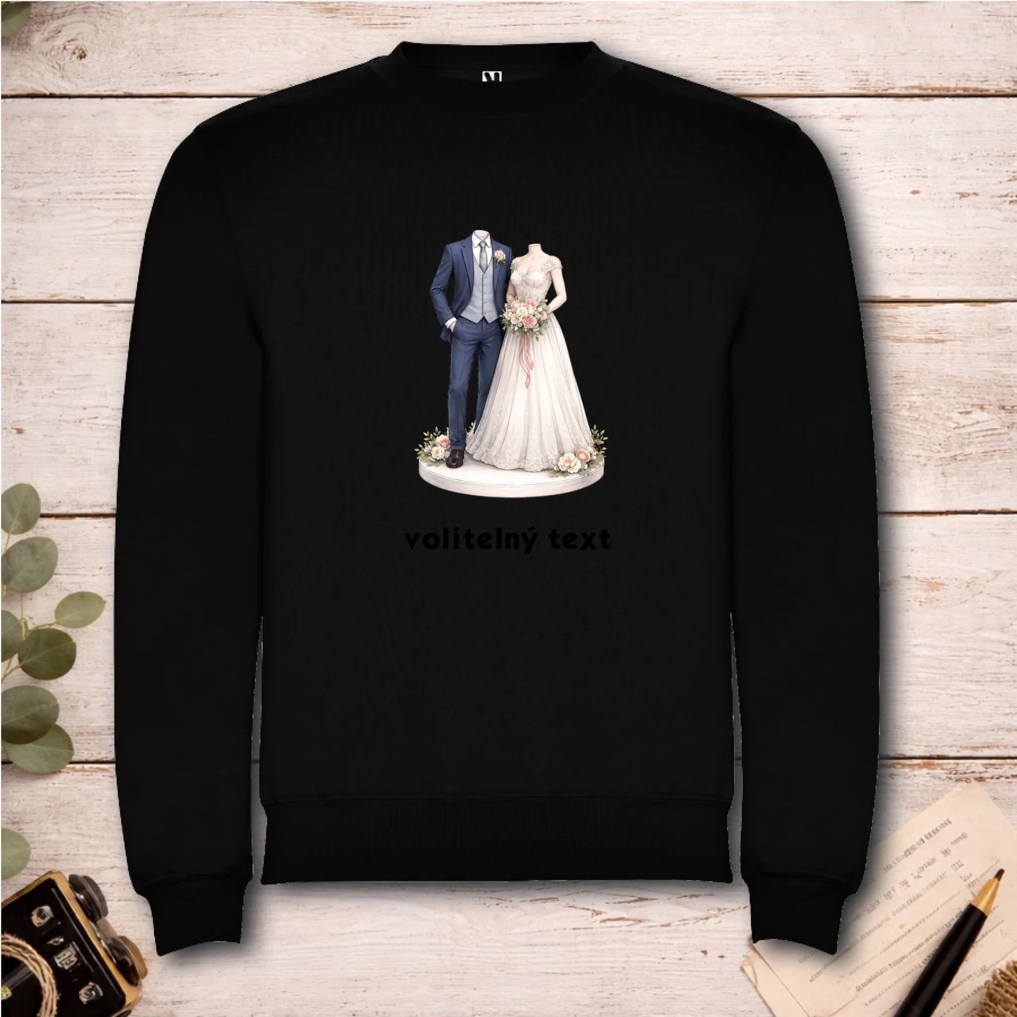 NOVOMANŽELĚ (ZATÍM) BEZ HLAVY - VLOŽTE FOTO, AUTOMATICKÝ OŘEZ unisex mikina bez kapuce