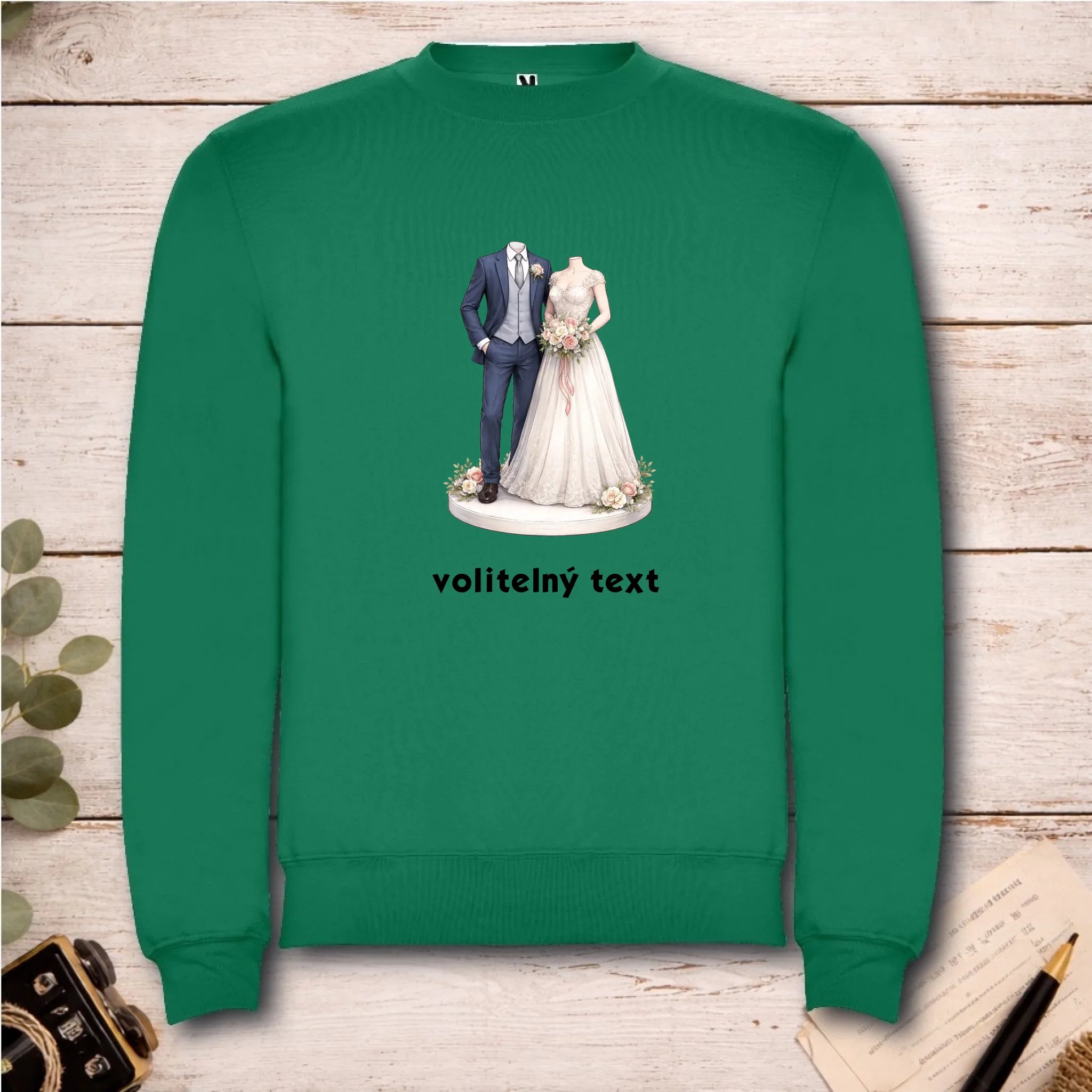 NOVOMANŽELĚ (ZATÍM) BEZ HLAVY - VLOŽTE FOTO, AUTOMATICKÝ OŘEZ unisex mikina bez kapuce