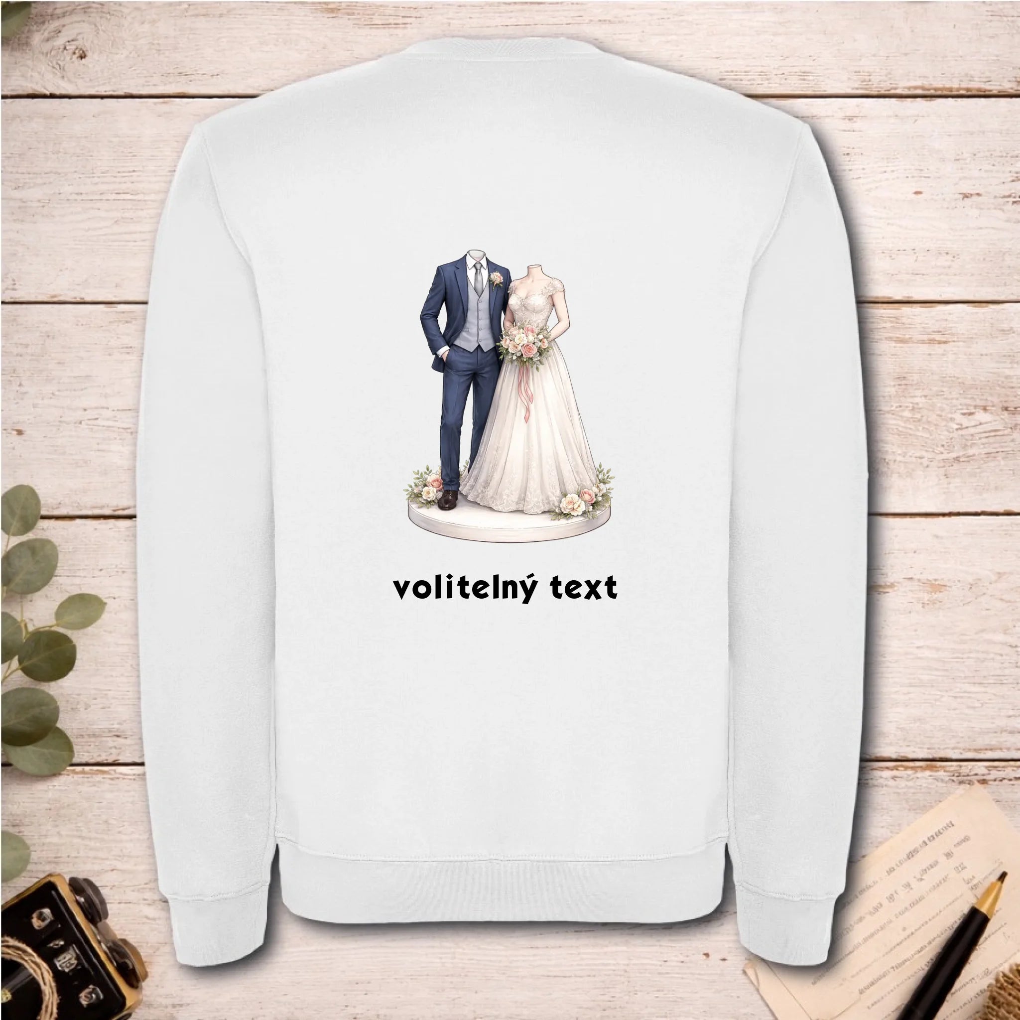 NOVOMANŽELĚ (ZATÍM) BEZ HLAVY - VLOŽTE FOTO, AUTOMATICKÝ OŘEZ unisex mikina bez kapuce