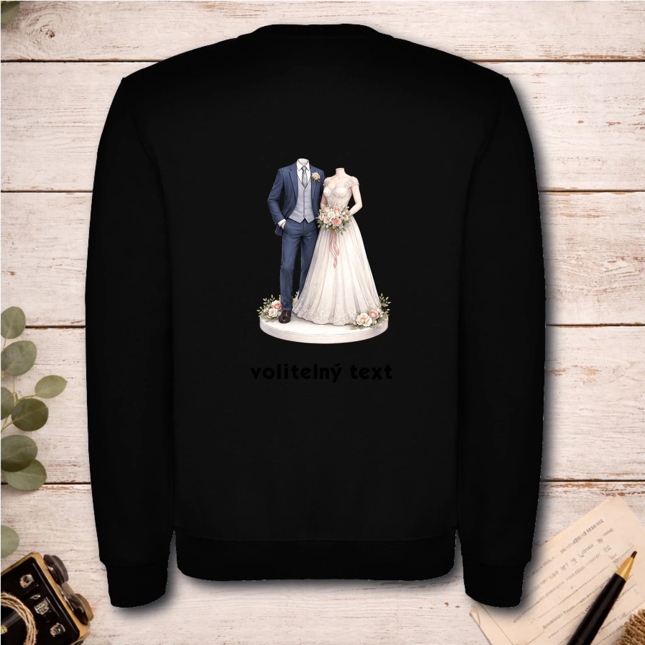 NOVOMANŽELĚ (ZATÍM) BEZ HLAVY - VLOŽTE FOTO, AUTOMATICKÝ OŘEZ unisex mikina bez kapuce