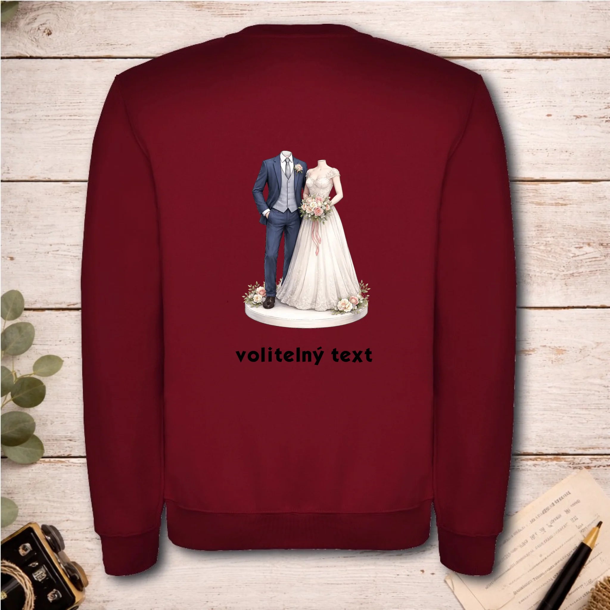 NOVOMANŽELĚ (ZATÍM) BEZ HLAVY - VLOŽTE FOTO, AUTOMATICKÝ OŘEZ unisex mikina bez kapuce