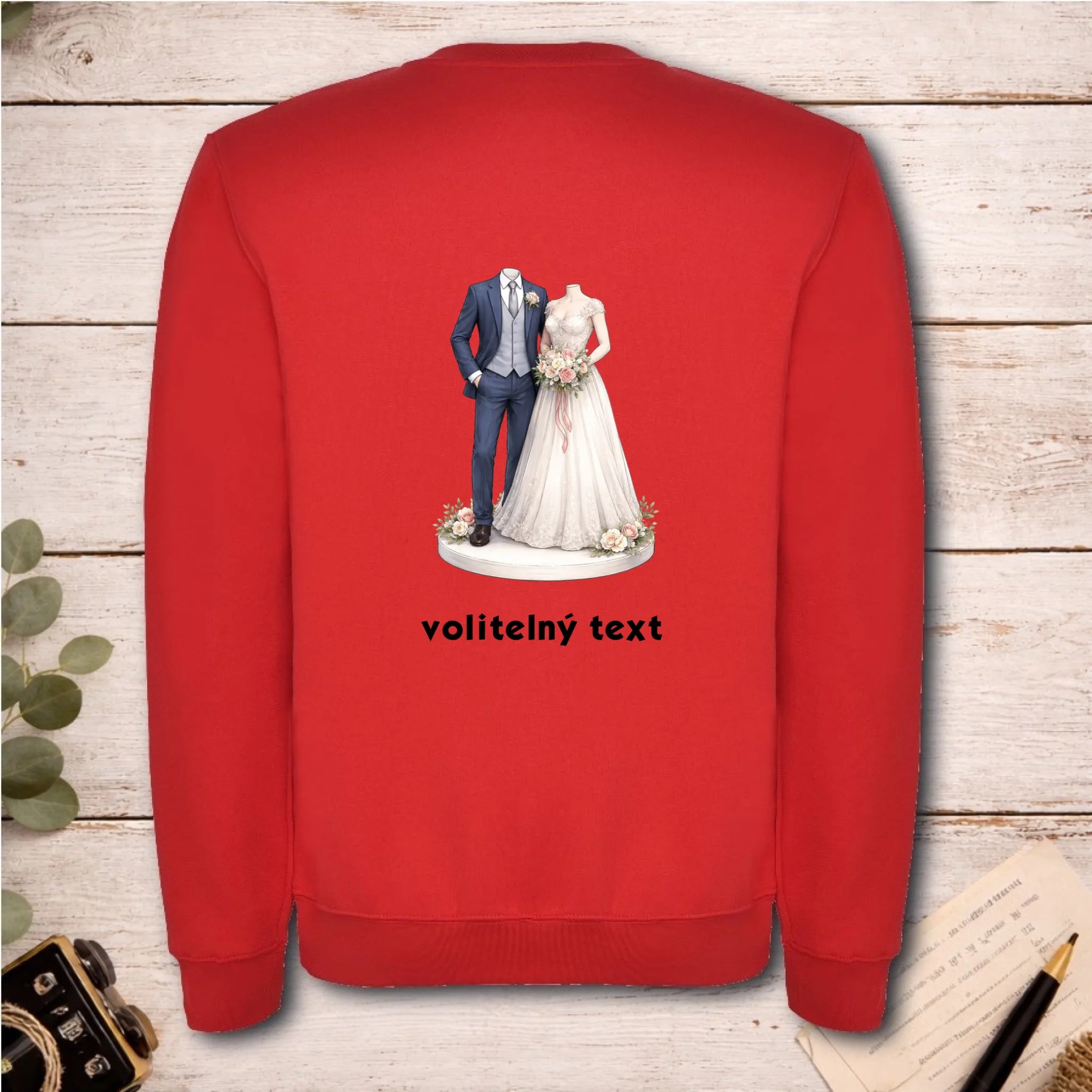 NOVOMANŽELĚ (ZATÍM) BEZ HLAVY - VLOŽTE FOTO, AUTOMATICKÝ OŘEZ unisex mikina bez kapuce