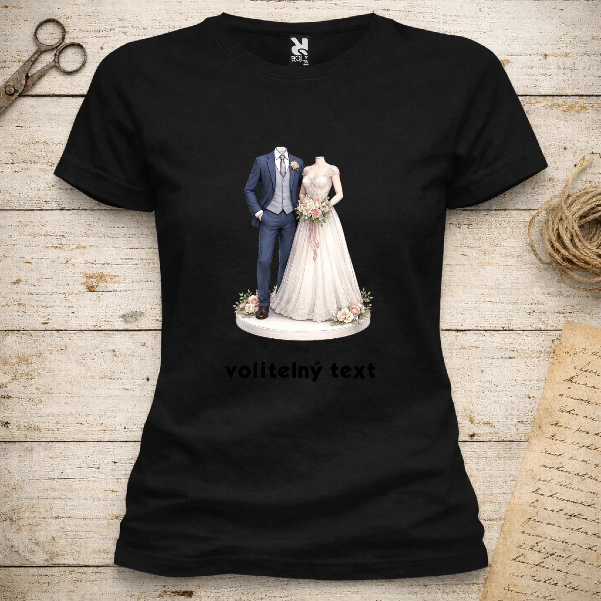 NOVOMANŽELĚ (ZATÍM) BEZ HLAVY - VLOŽTE FOTO, AUTOMATICKÝ OŘEZ dámské tričko