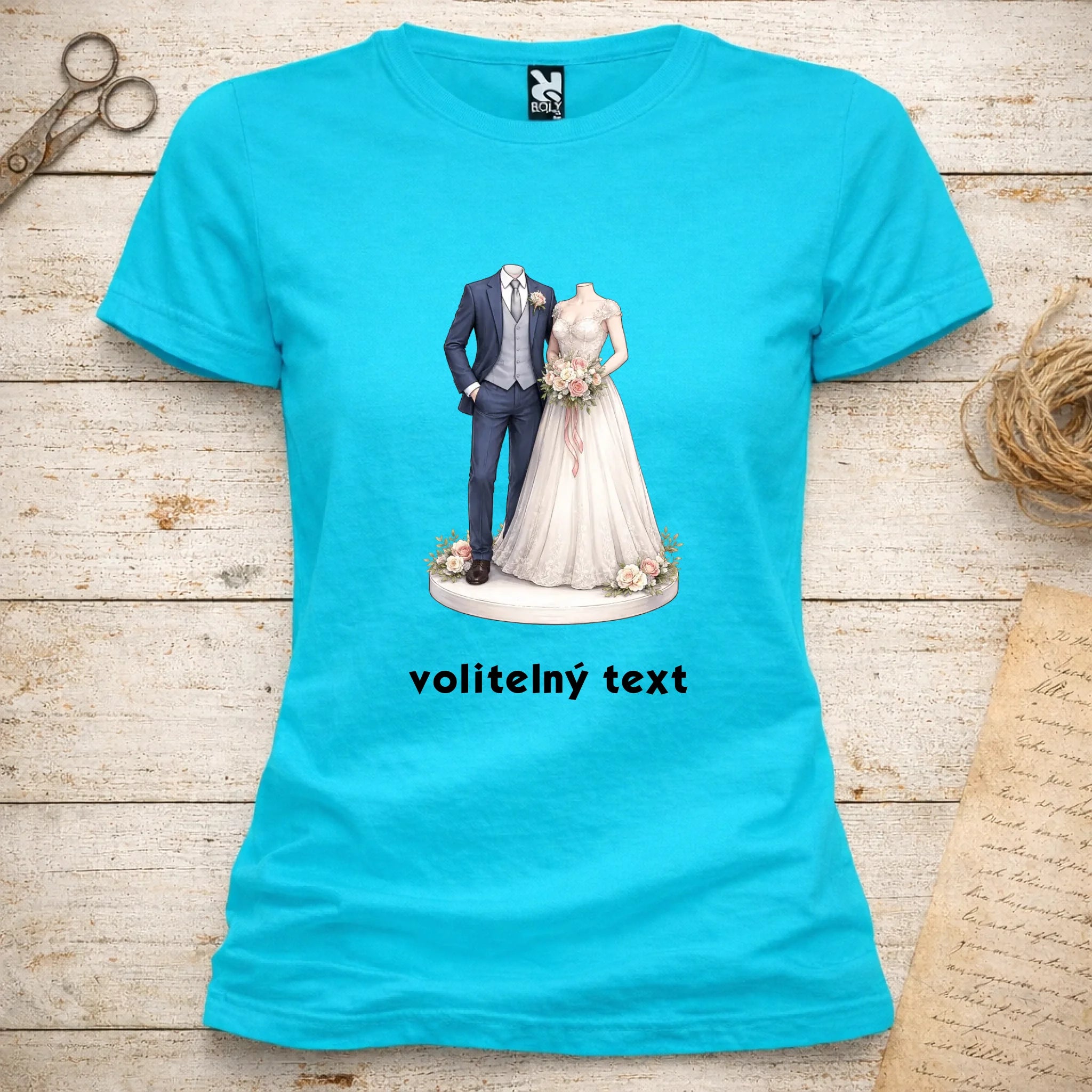 NOVOMANŽELĚ (ZATÍM) BEZ HLAVY - VLOŽTE FOTO, AUTOMATICKÝ OŘEZ dámské tričko